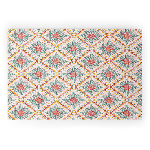 Marta Barragan Camarasa Chic Floral Geometry Welcome Mat