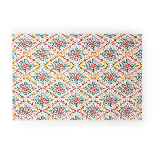 Marta Barragan Camarasa Chic Floral Geometry Welcome Mat