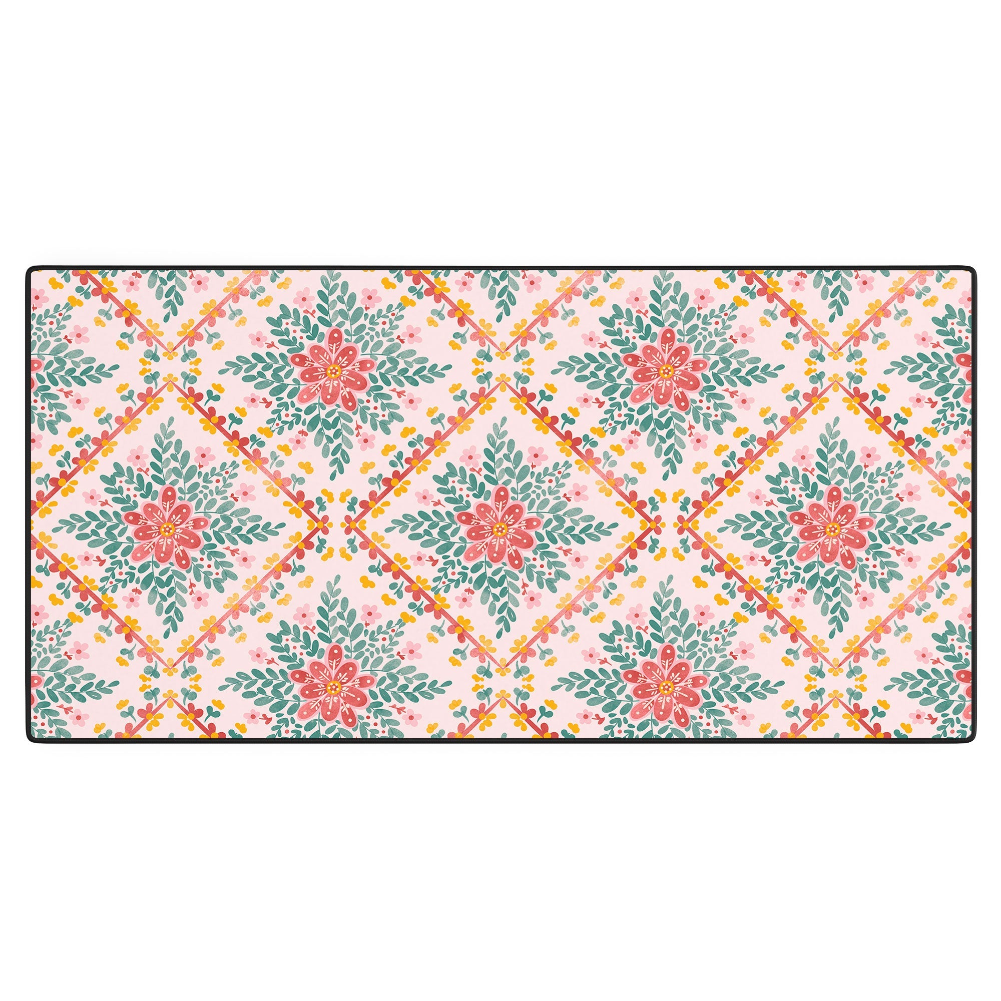 Marta Barragan Camarasa Chic Floral Geometry Desk Mat