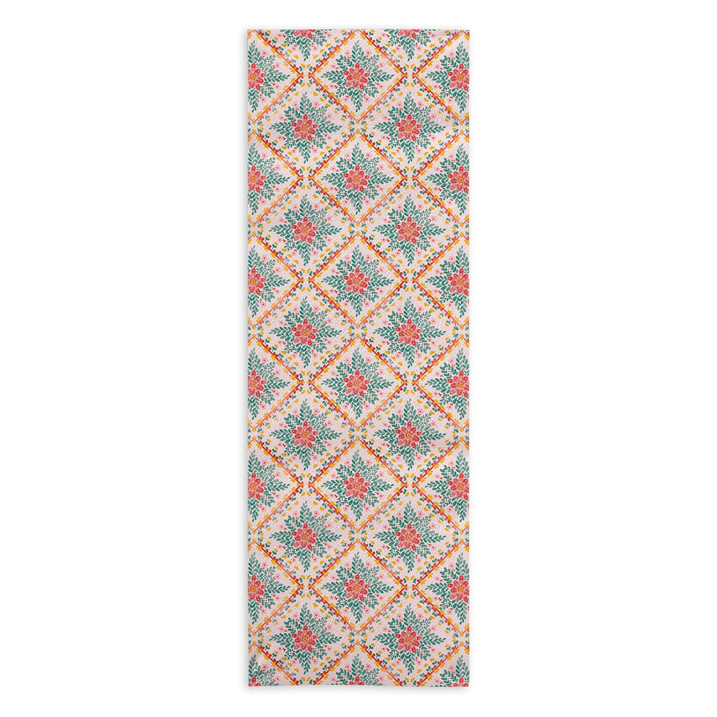Marta Barragan Camarasa Chic Floral Geometry Yoga Towel