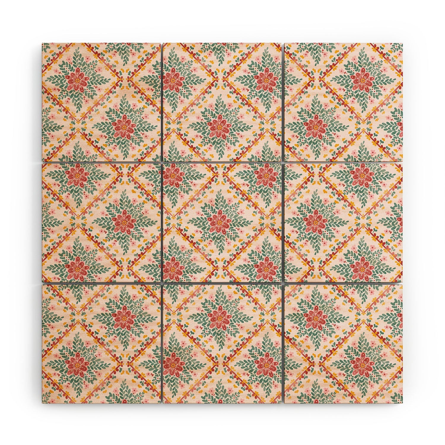 Marta Barragan Camarasa Chic Floral Geometry Wood Wall Mural