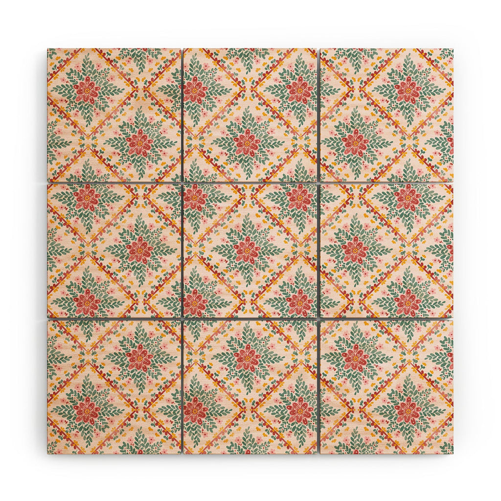 Marta Barragan Camarasa Chic Floral Geometry Wood Wall Mural