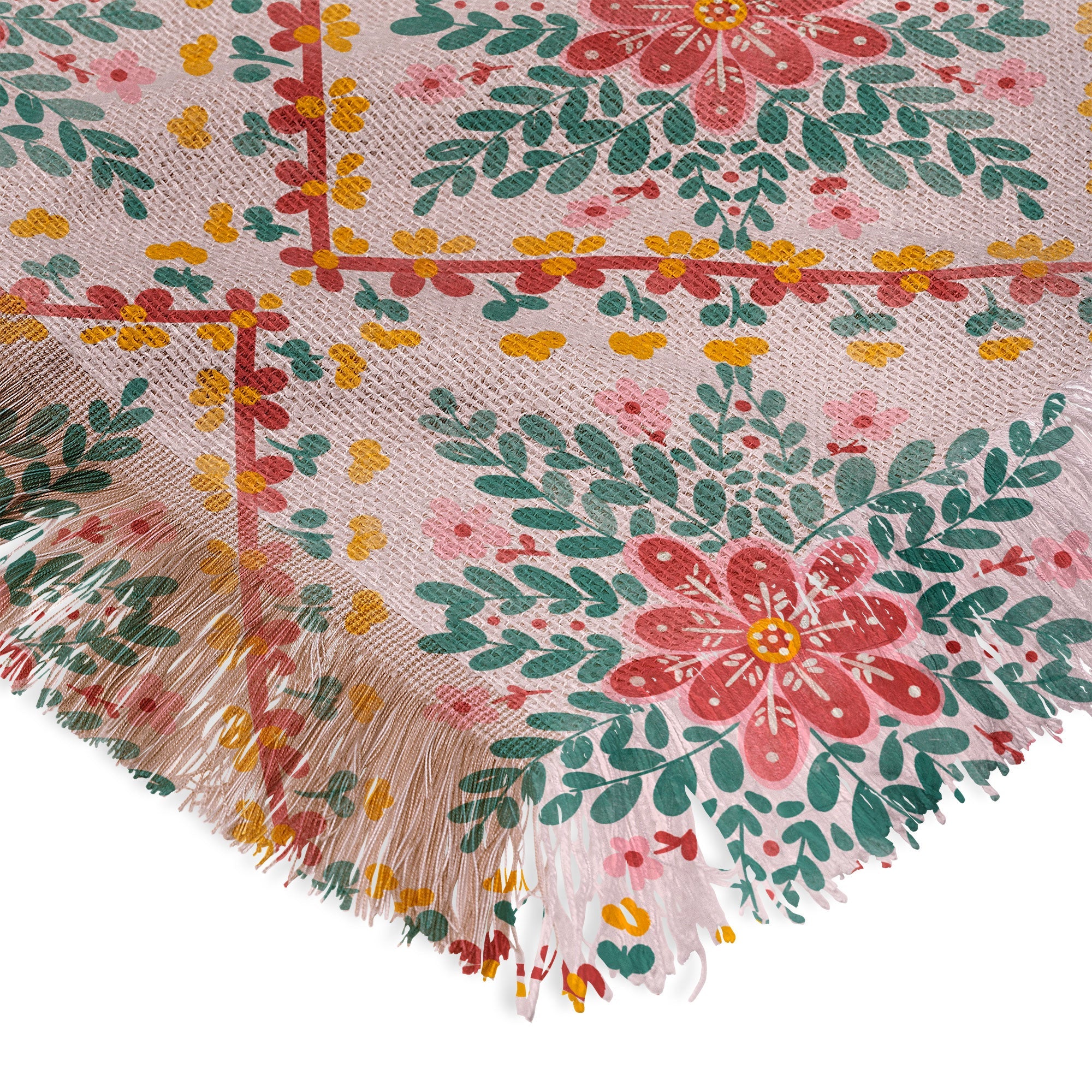 Marta Barragan Camarasa Chic Floral Geometry Throw Blanket