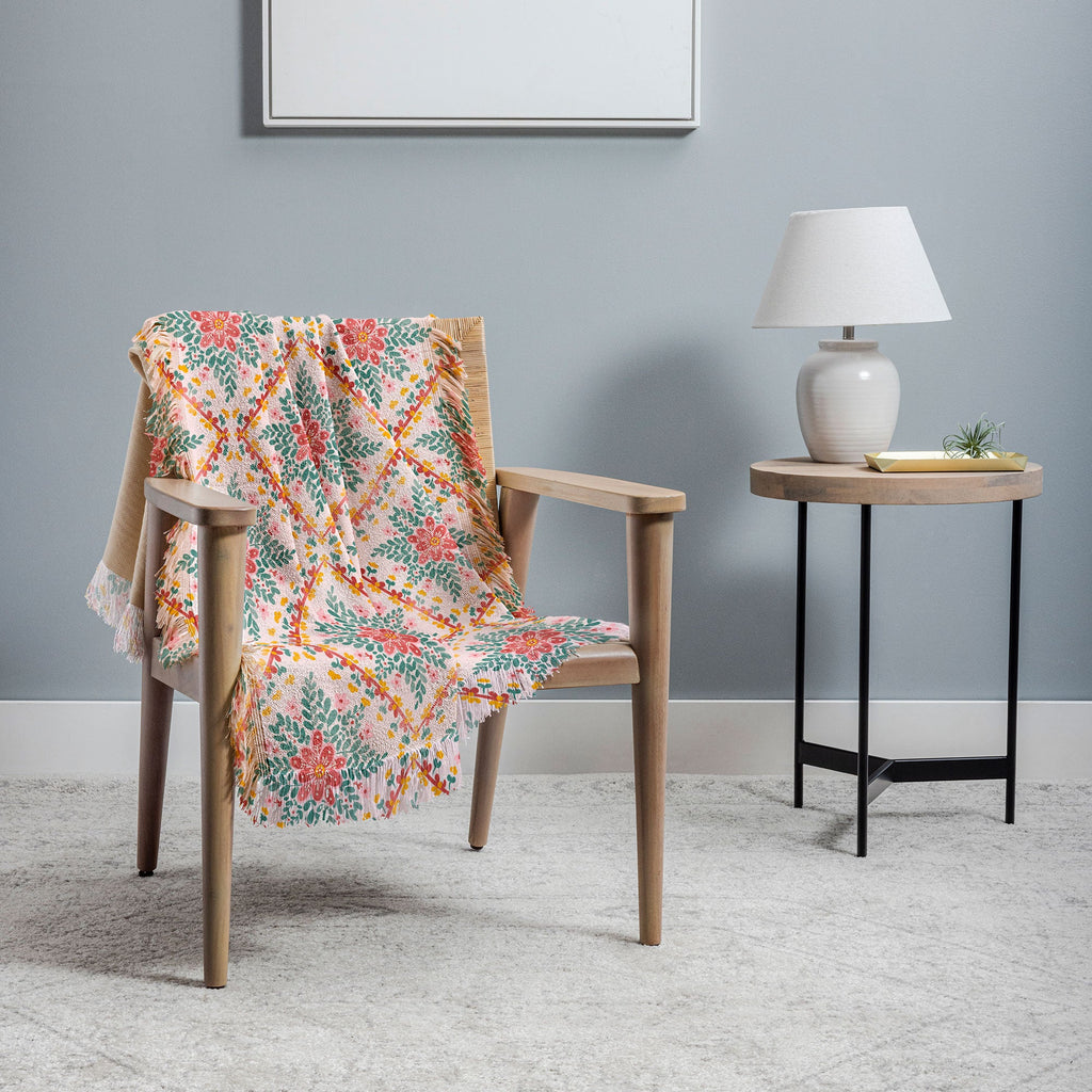 Marta Barragan Camarasa Chic Floral Geometry Throw Blanket