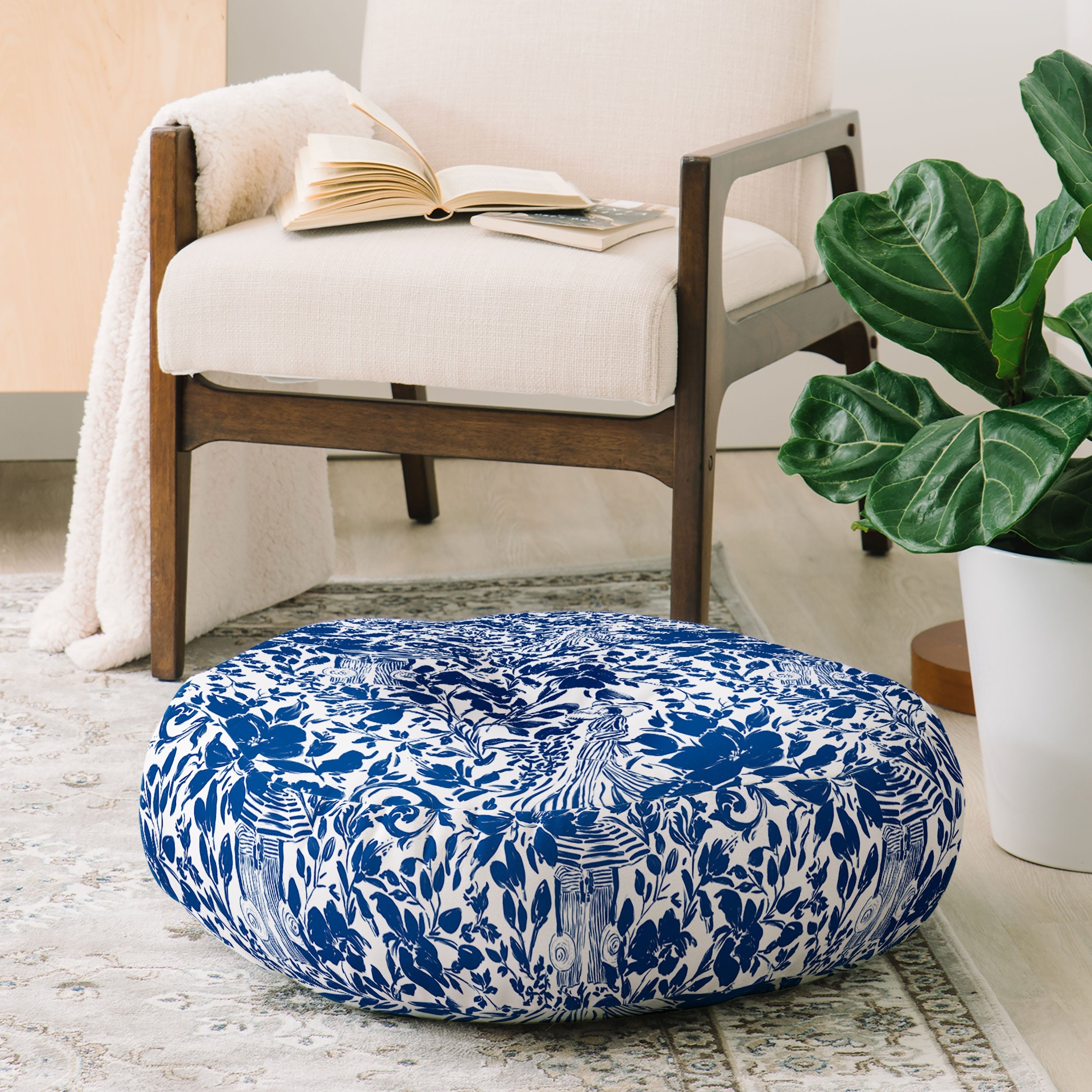 Marta Barragan Camarasa Chic Garden Walk Floor Pillow Round