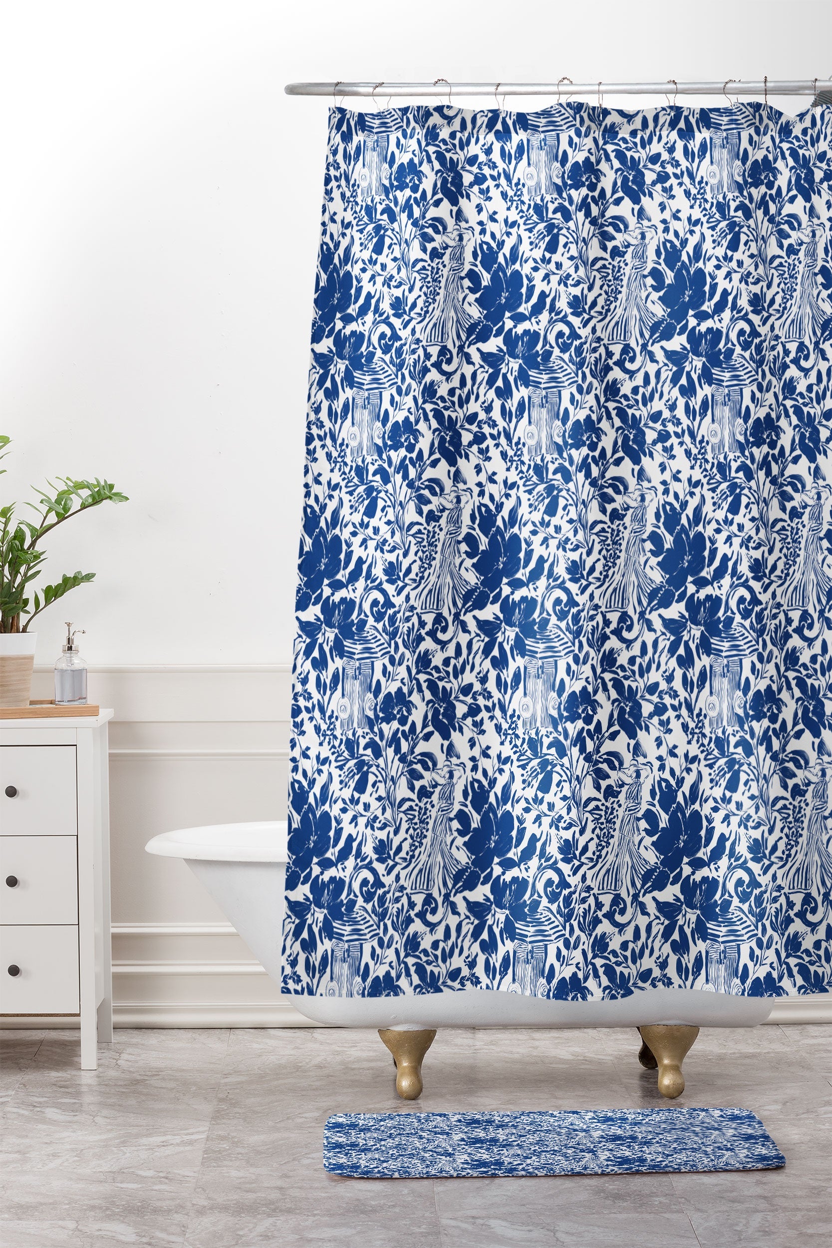 Marta Barragan Camarasa Chic Garden Walk Shower Curtain And Mat