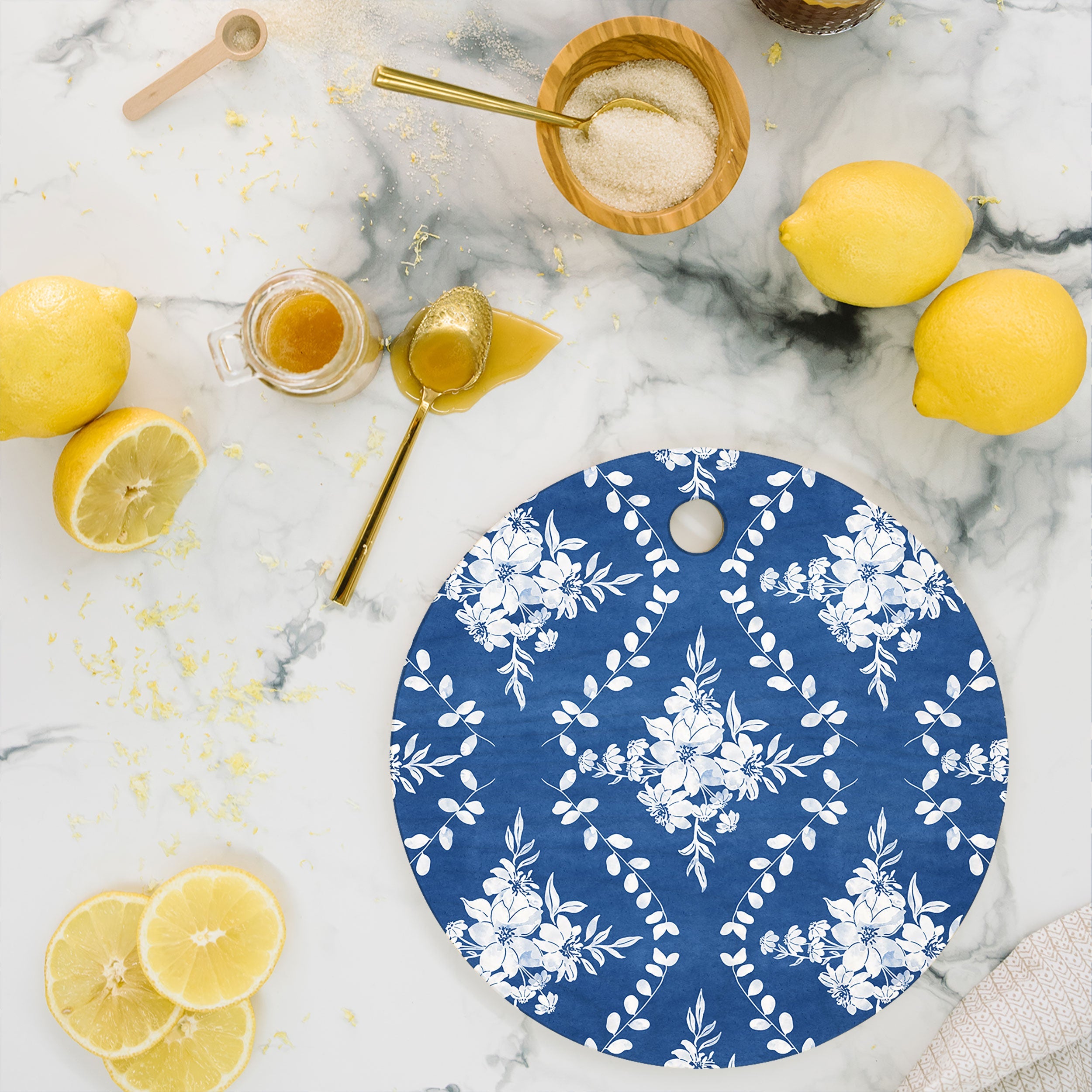 Marta Barragan Camarasa Chic Garden Whisper Cutting Board Round