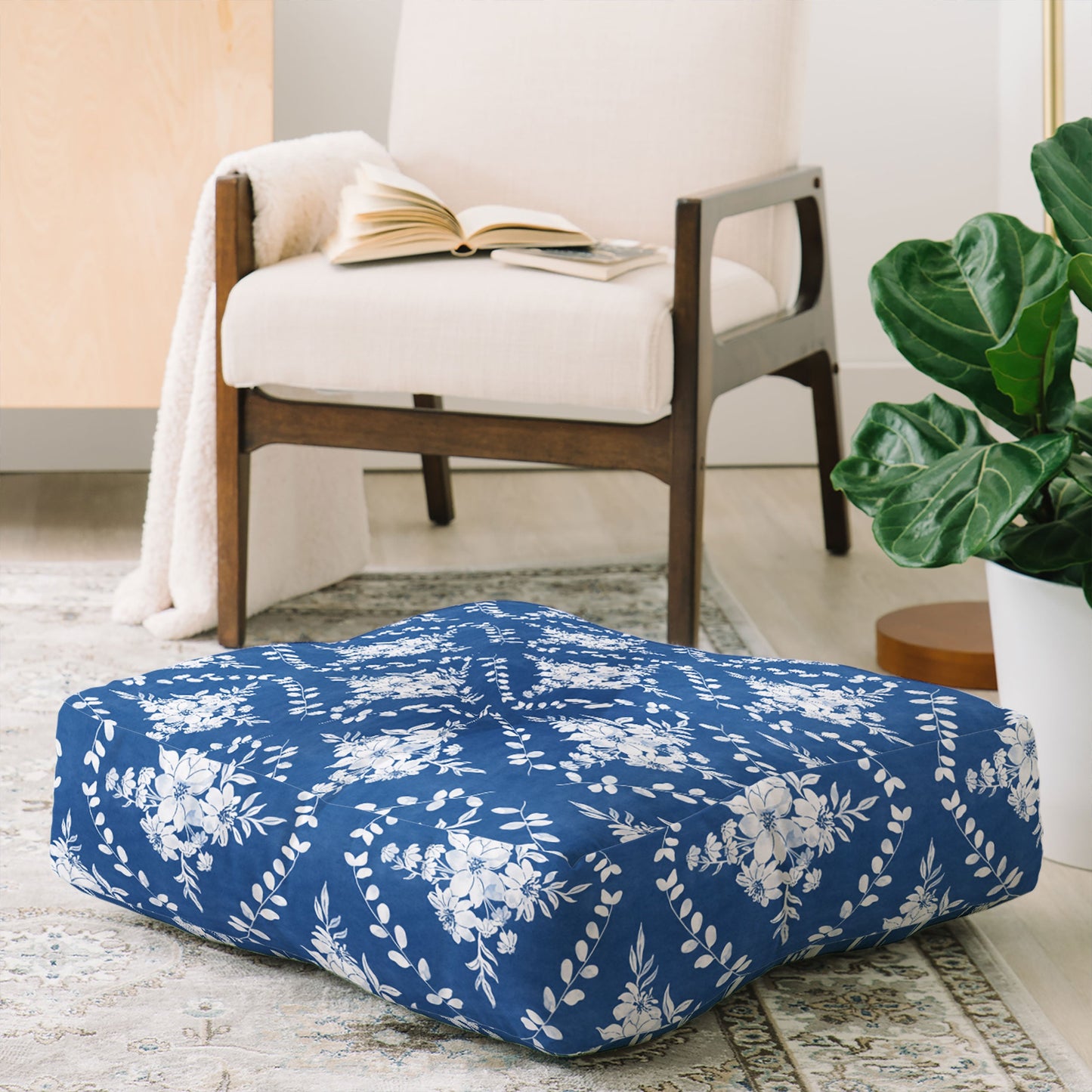 Marta Barragan Camarasa Chic Garden Whisper Floor Pillow Square