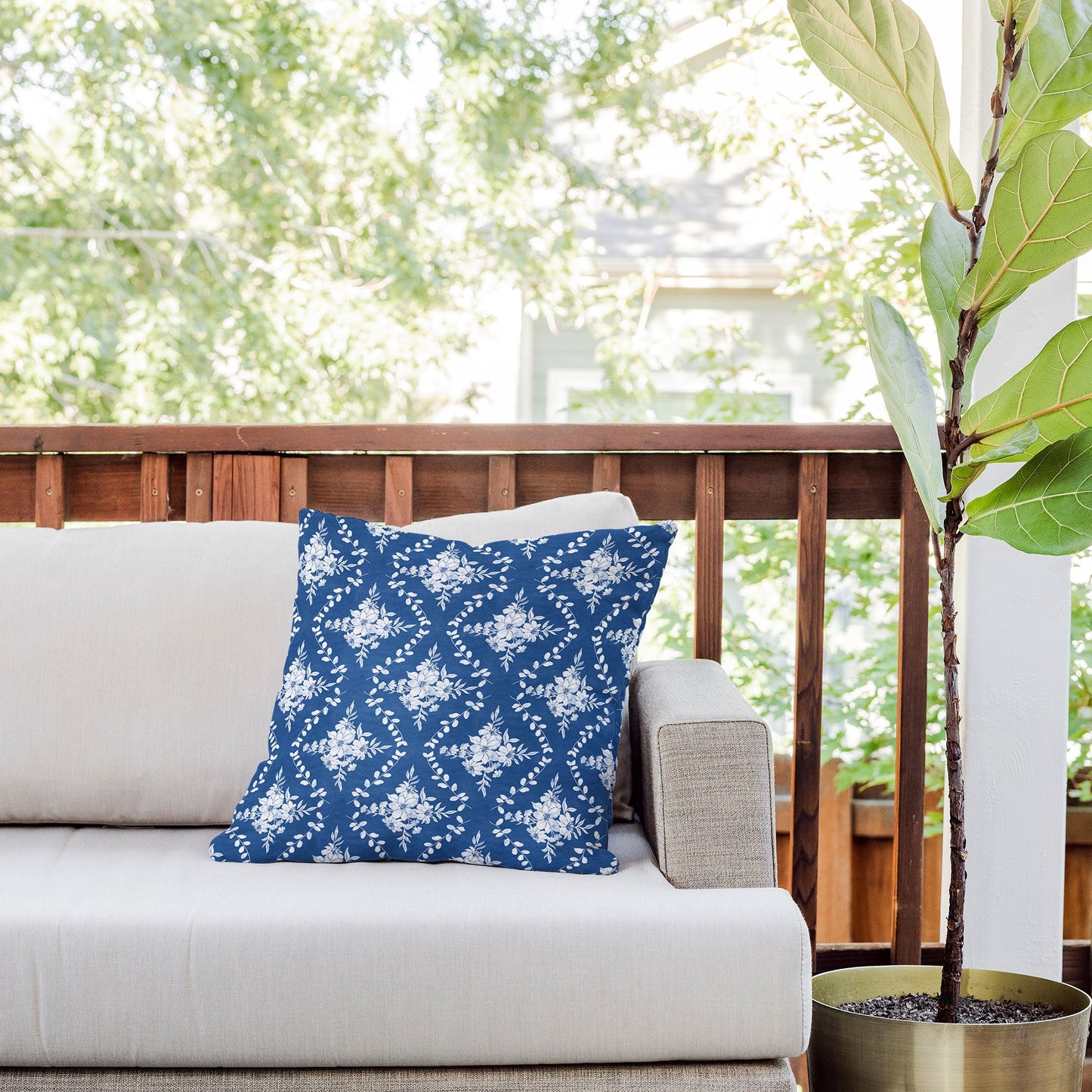 Marta Barragan Camarasa Chic Garden Whisper Outdoor Throw Pillow