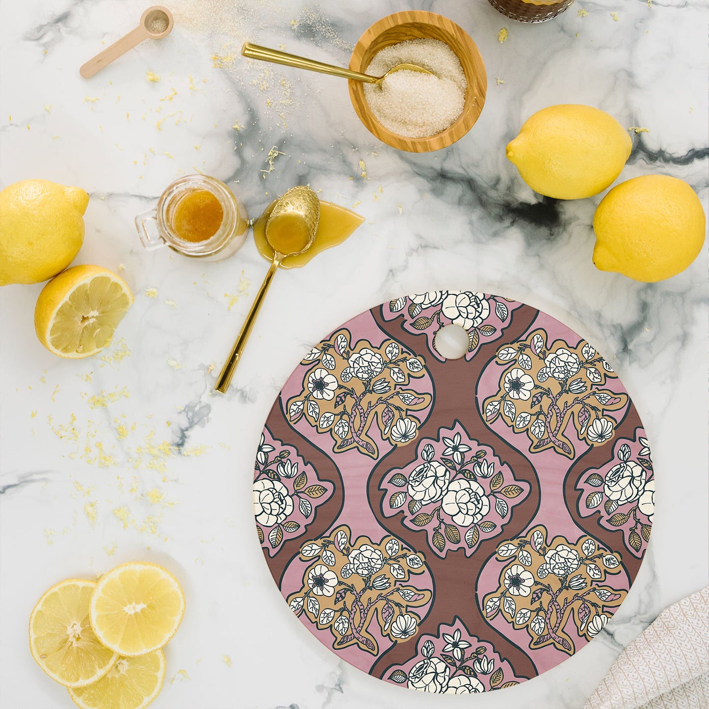 Marta Barragan Camarasa Classic Floral Arrangement Cutting Board Round