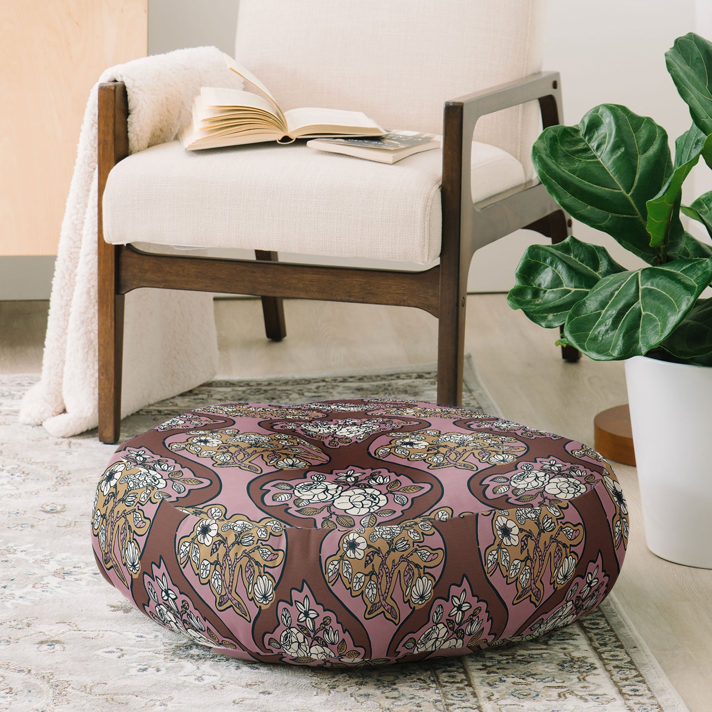 Marta Barragan Camarasa Classic Floral Arrangement Floor Pillow Round