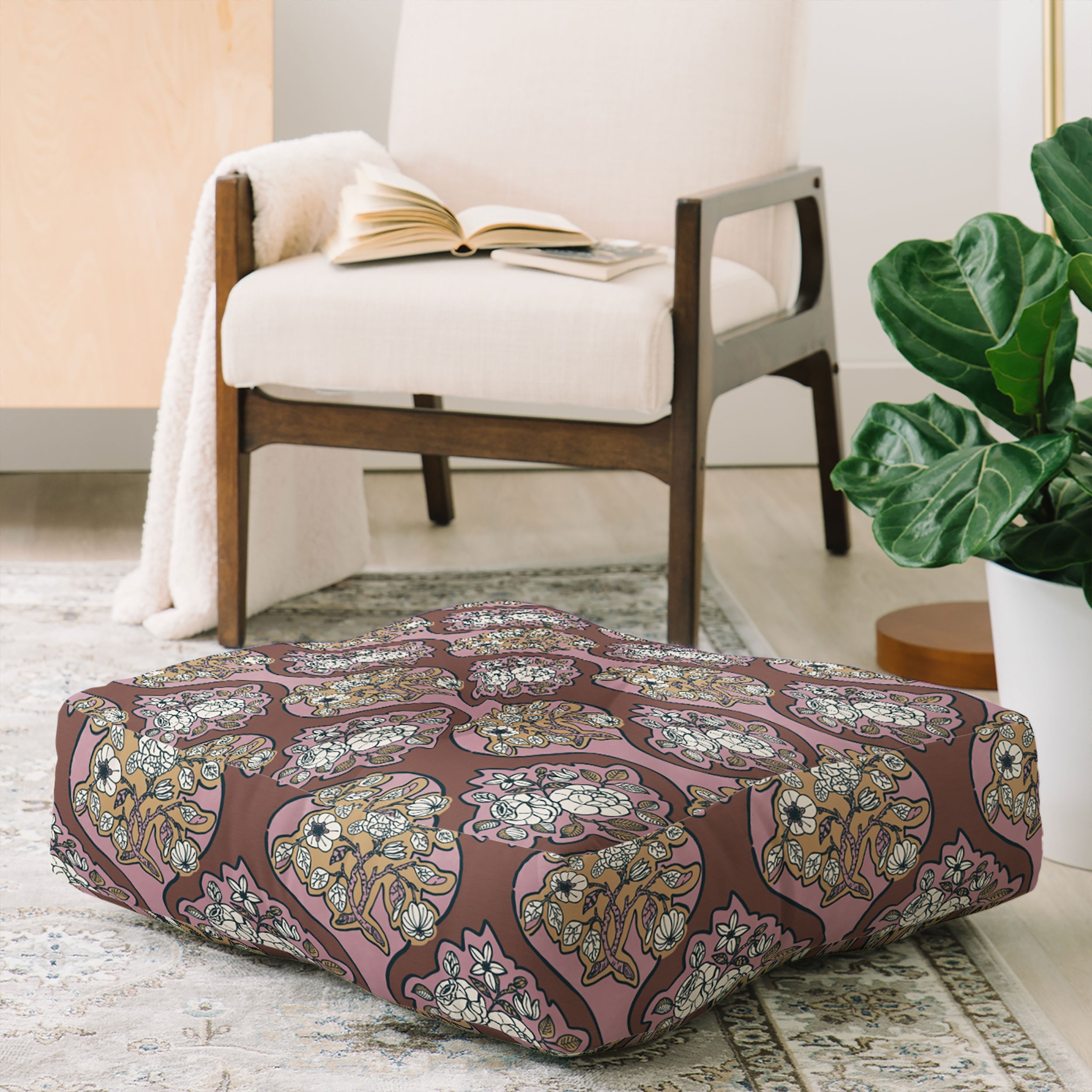 Marta Barragan Camarasa Classic Floral Arrangement Floor Pillow Square