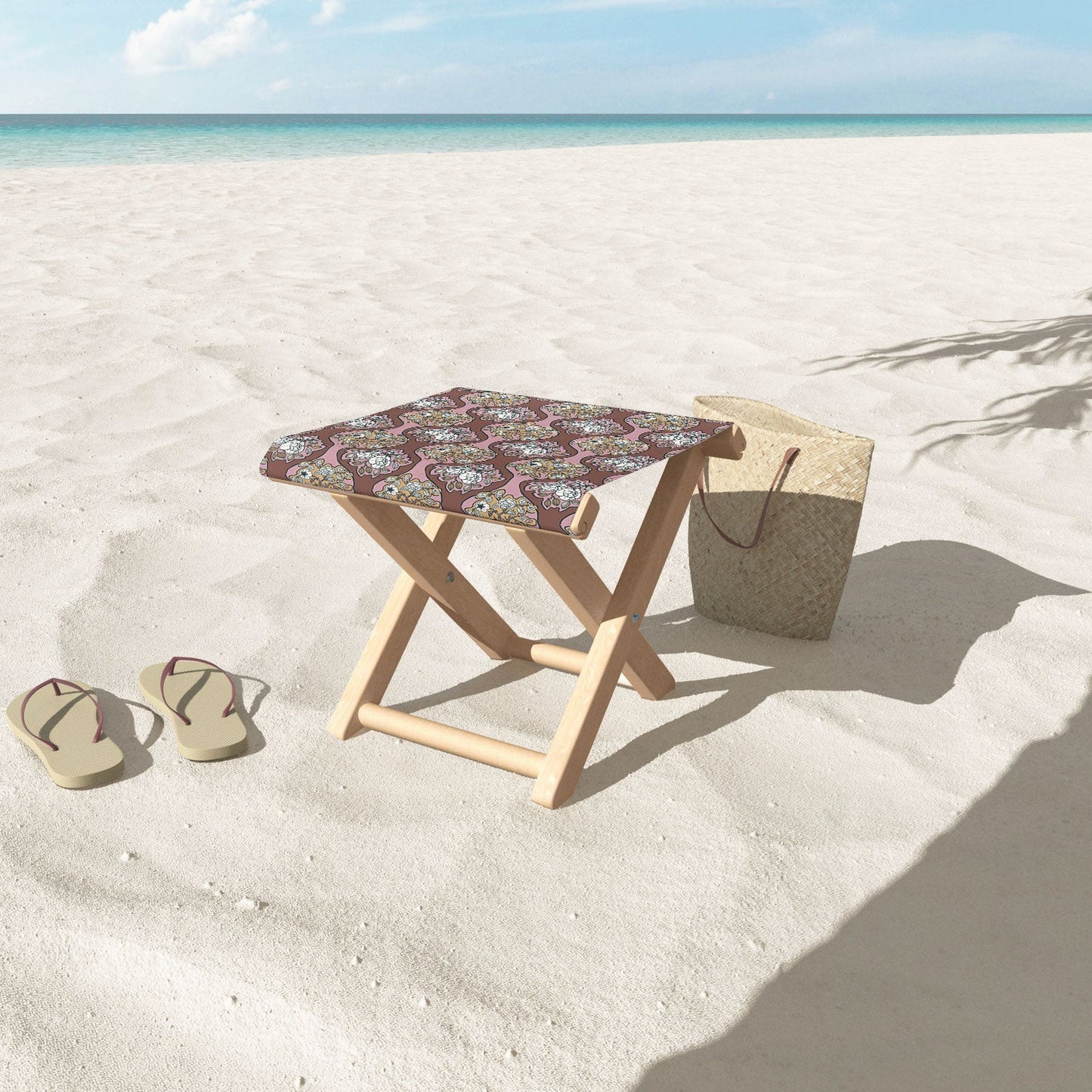 Marta Barragan Camarasa Classic Floral Arrangement Folding Stool