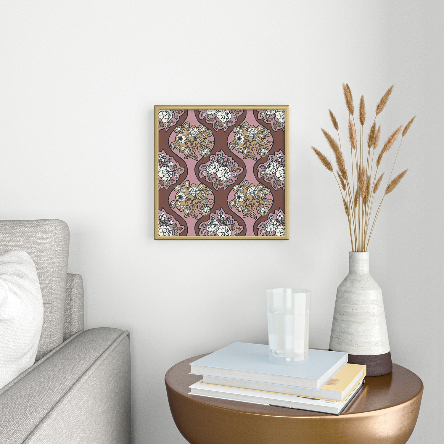 Marta Barragan Camarasa Classic Floral Arrangement Square Metal Framed Art Print