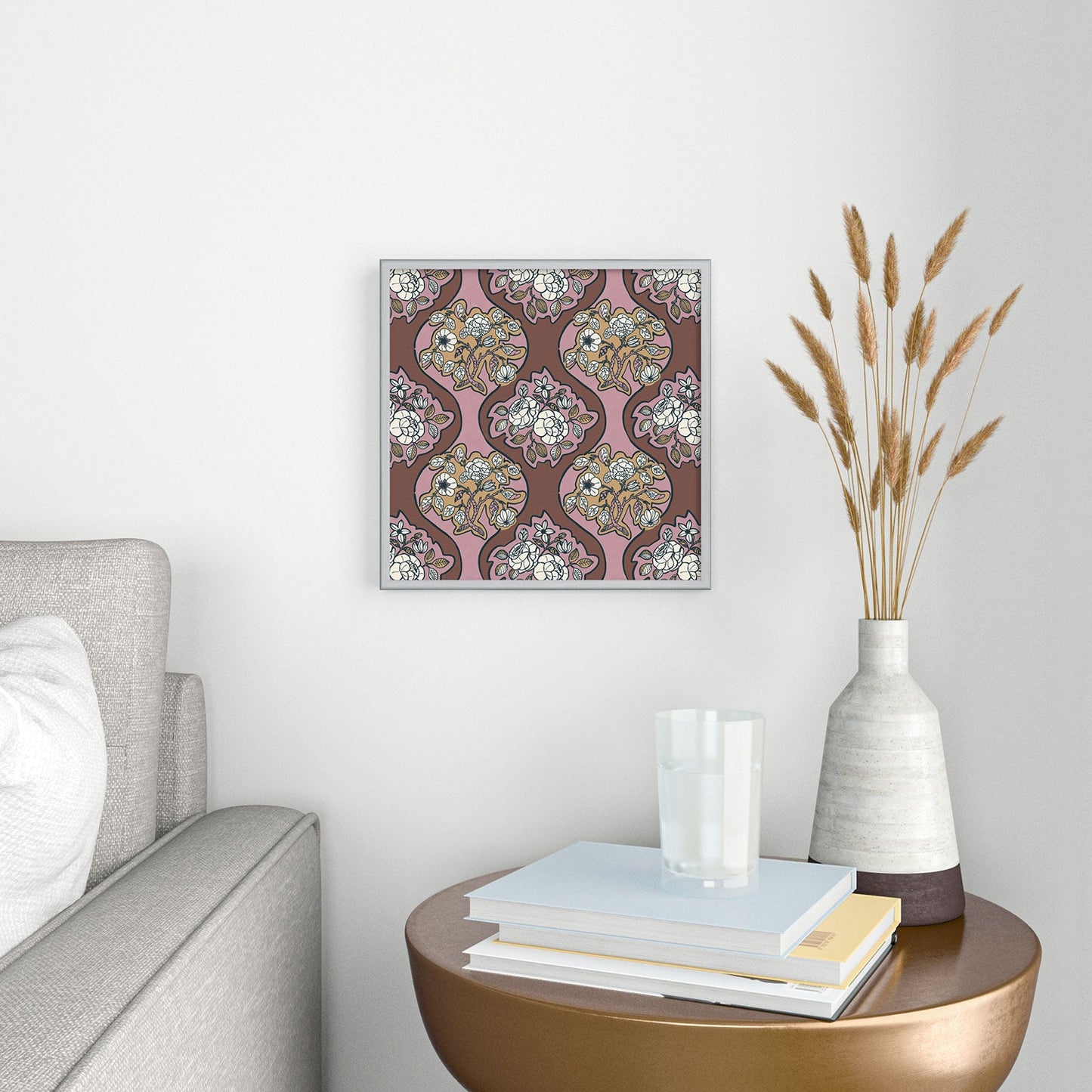 Marta Barragan Camarasa Classic Floral Arrangement Square Metal Framed Art Print