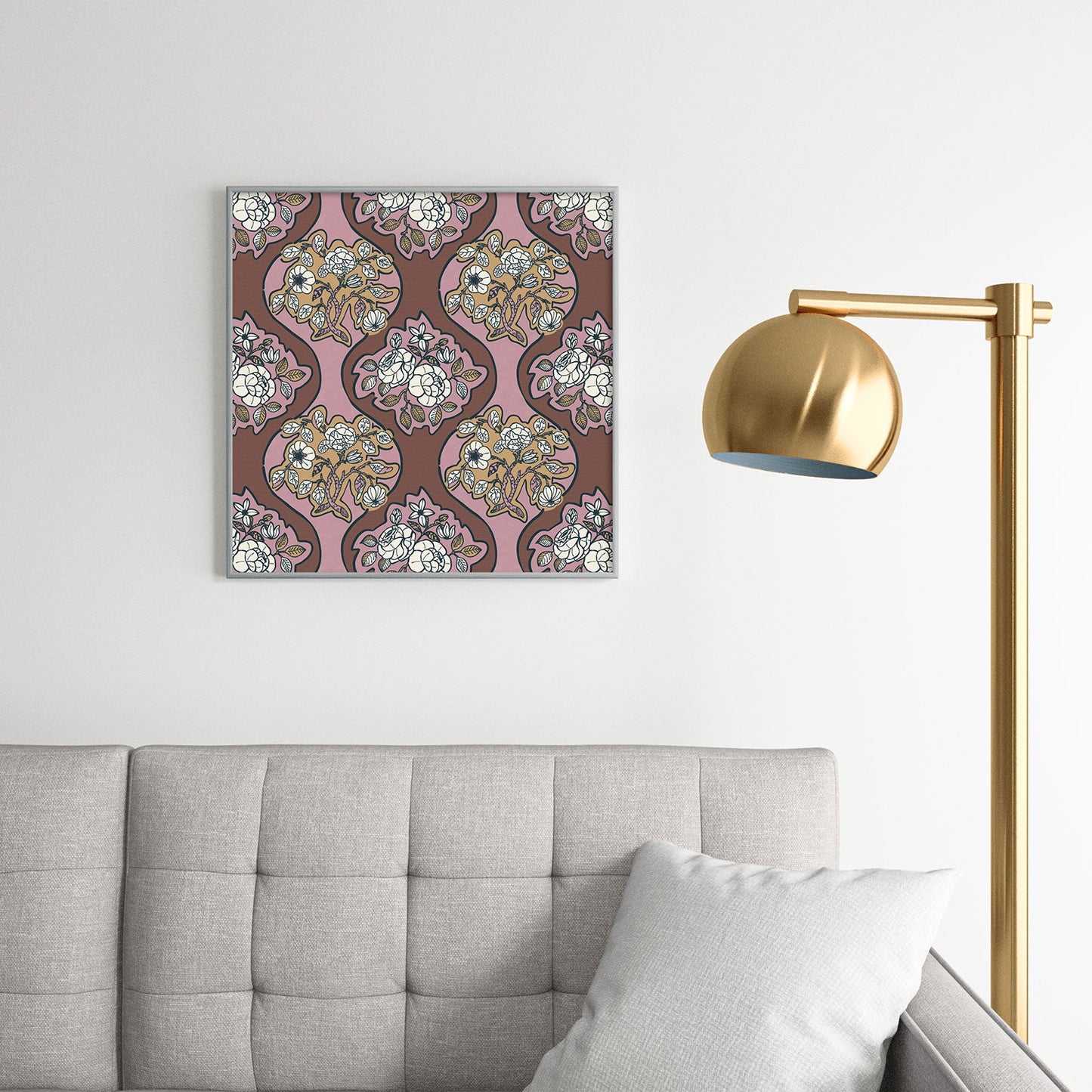 Marta Barragan Camarasa Classic Floral Arrangement Square Metal Framed Art Print
