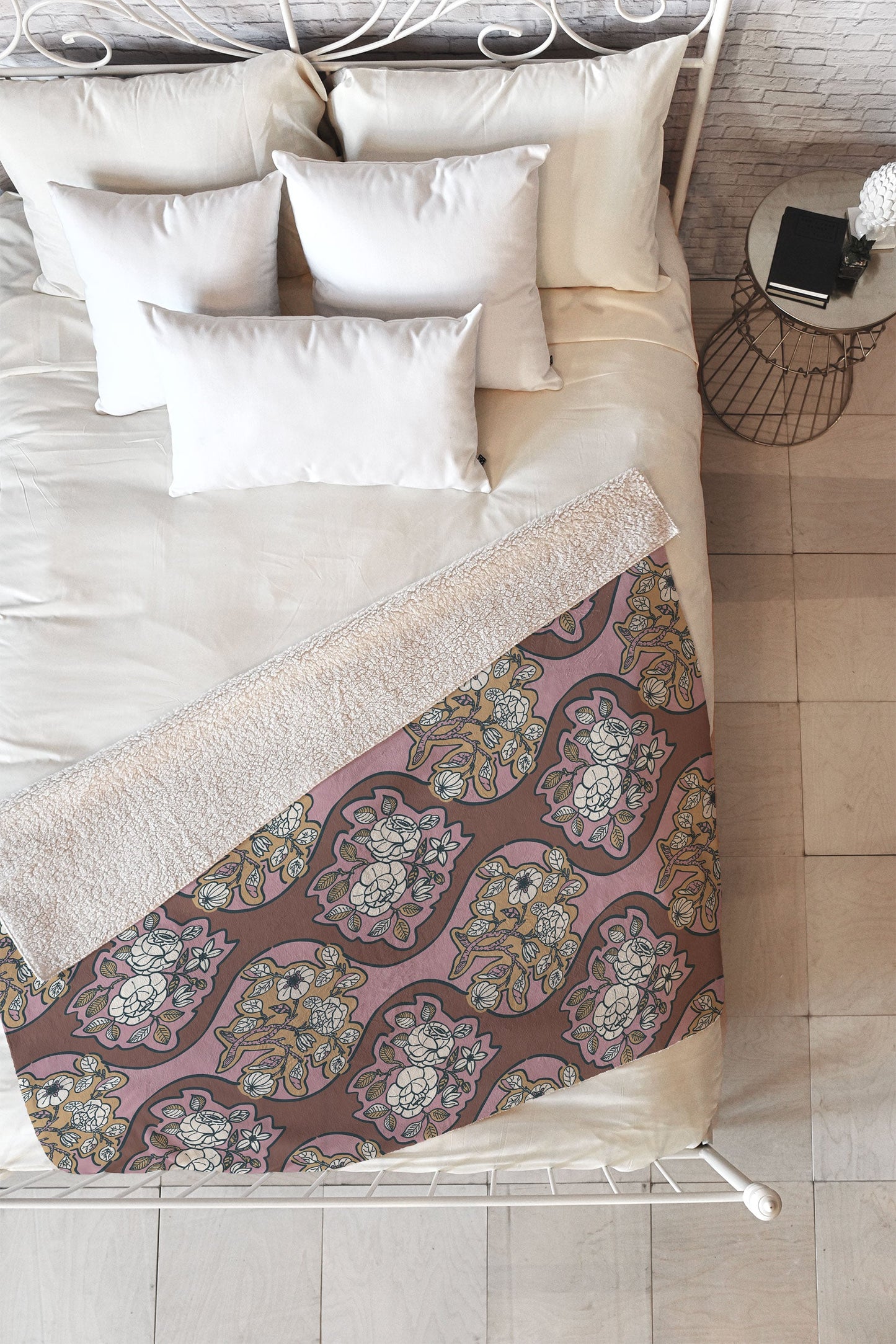 Marta Barragan Camarasa Classic Floral Arrangement Fleece Throw Blanket