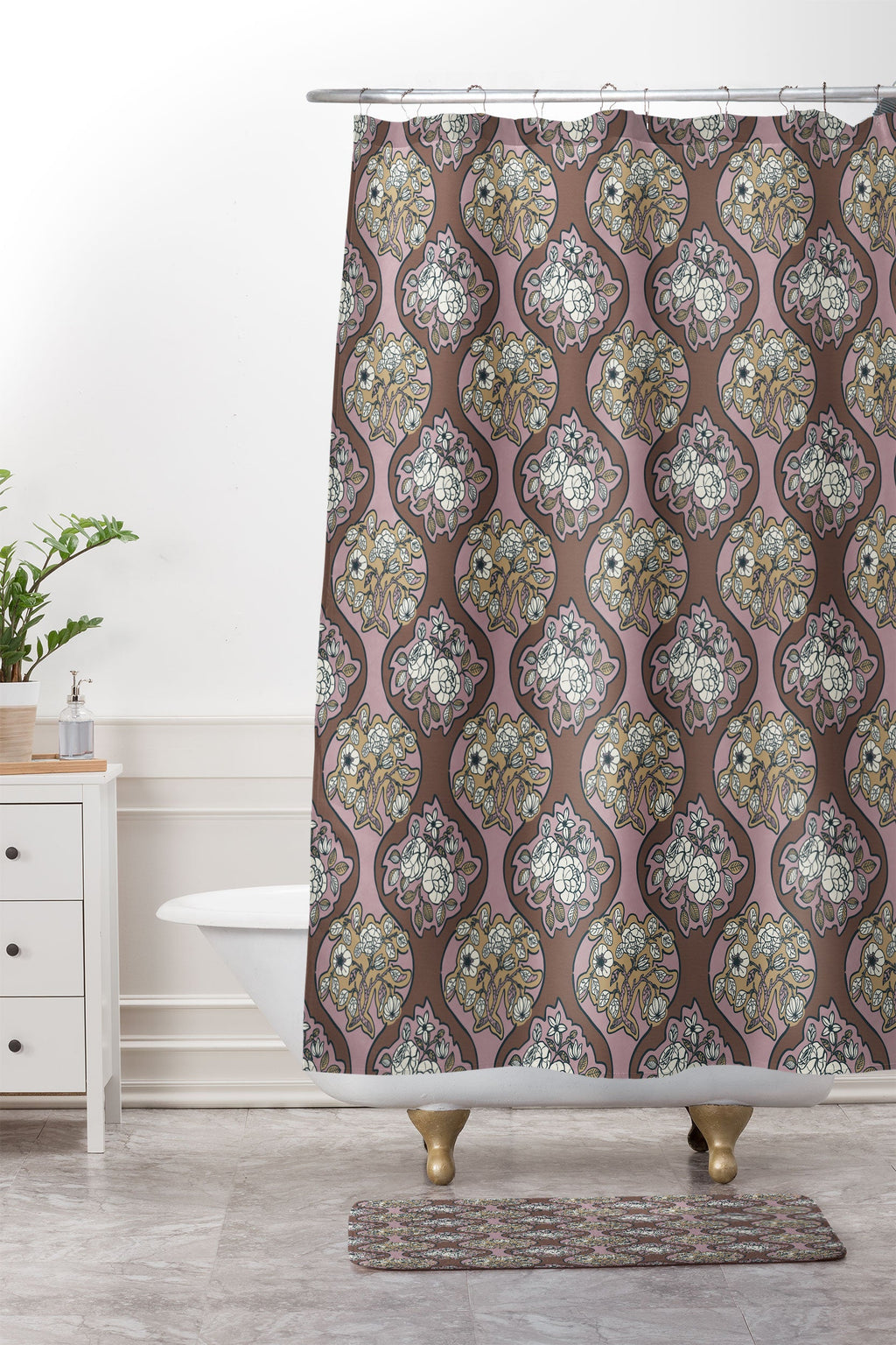 Marta Barragan Camarasa Classic Floral Arrangement Memory Foam Bath Mat
