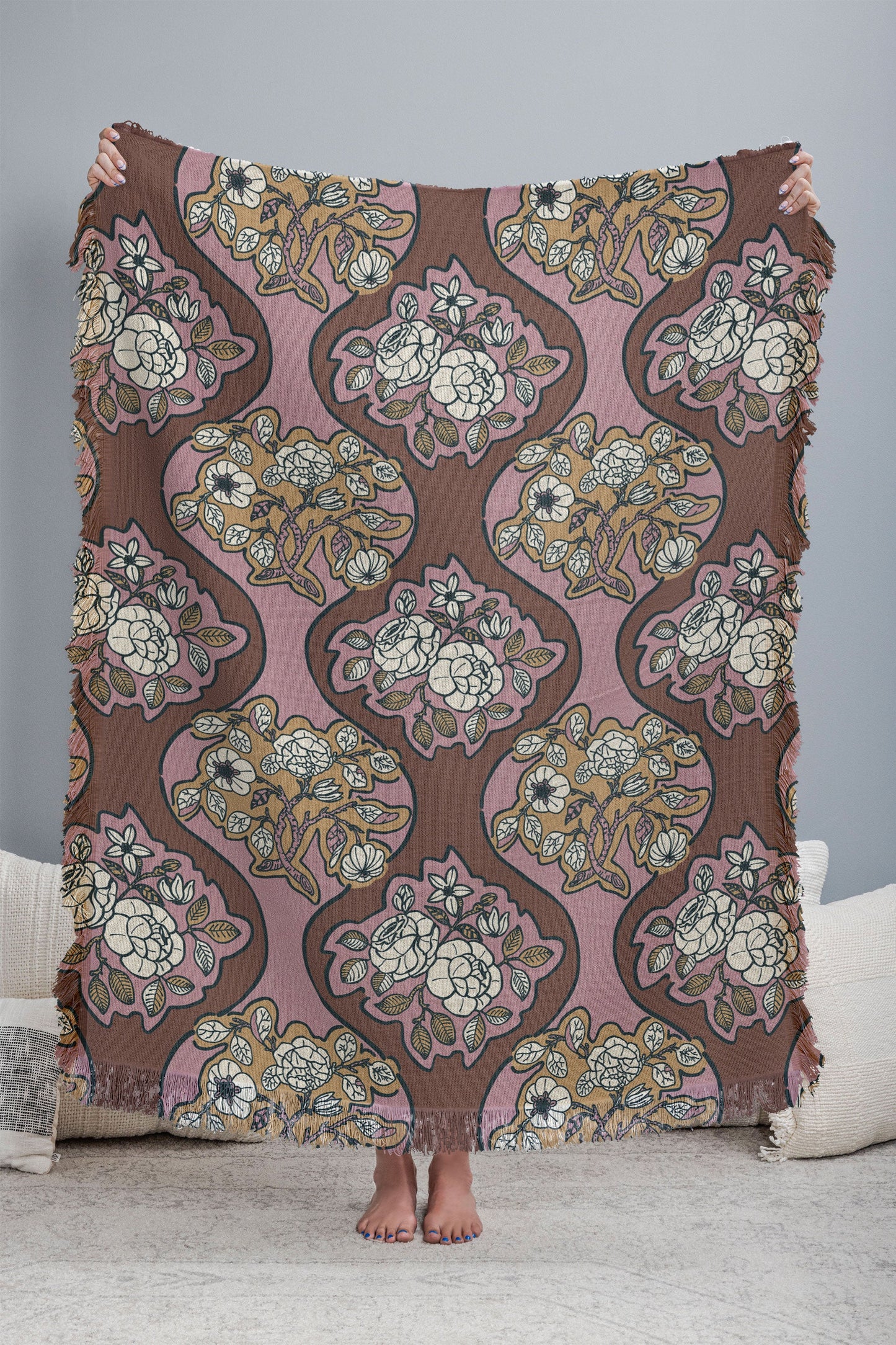 Marta Barragan Camarasa Classic Floral Arrangement Throw Blanket