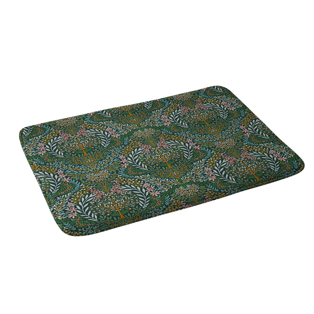 Marta Barragan Camarasa Enchanted Woodland Oasis Memory Foam Bath Mat