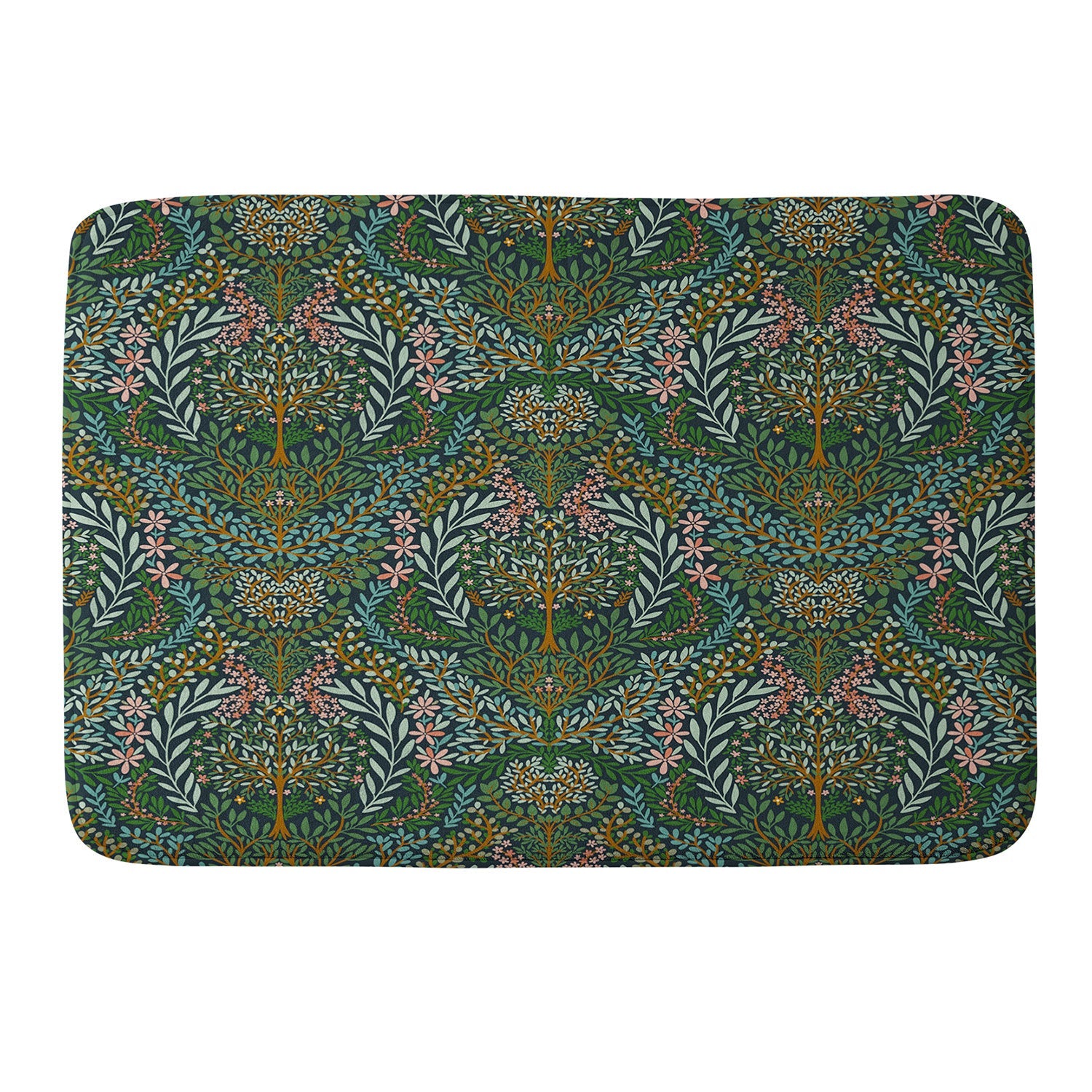 Marta Barragan Camarasa Enchanted Woodland Oasis Memory Foam Bath Mat