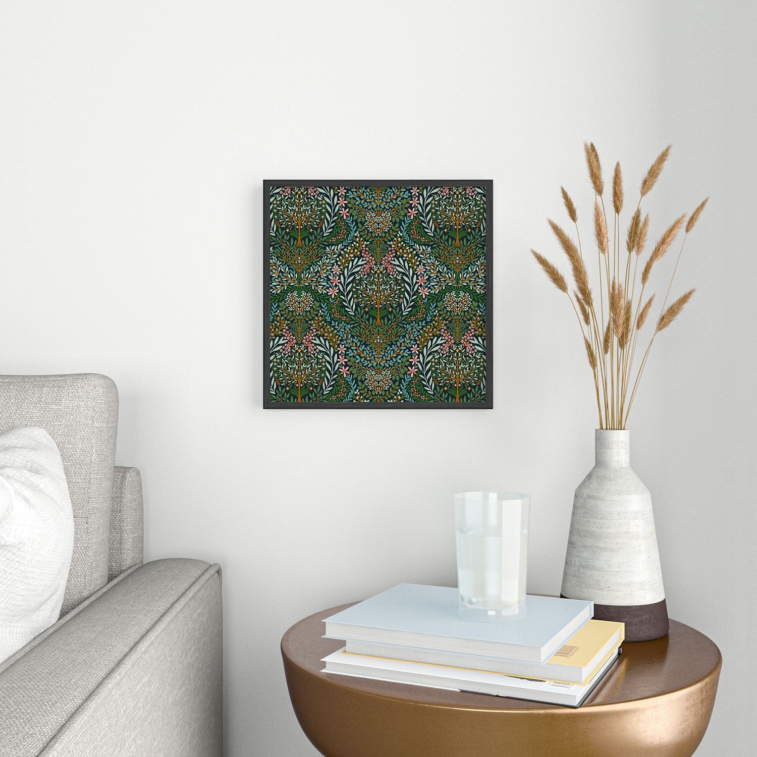 Marta Barragan Camarasa Enchanted Woodland Oasis Square Metal Framed Art Print