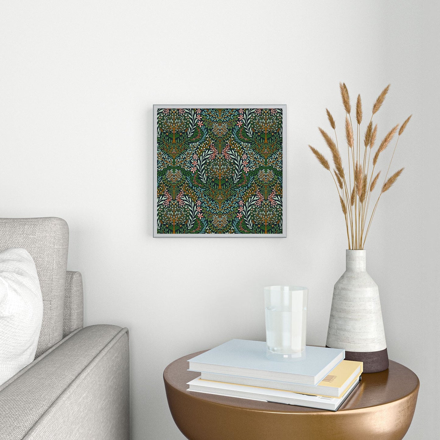 Marta Barragan Camarasa Enchanted Woodland Oasis Square Metal Framed Art Print