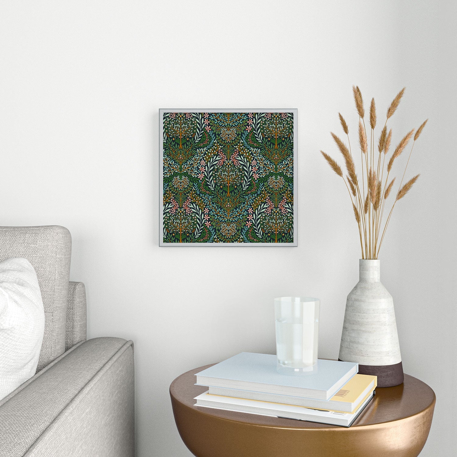 Marta Barragan Camarasa Enchanted Woodland Oasis Square Metal Framed Art Print