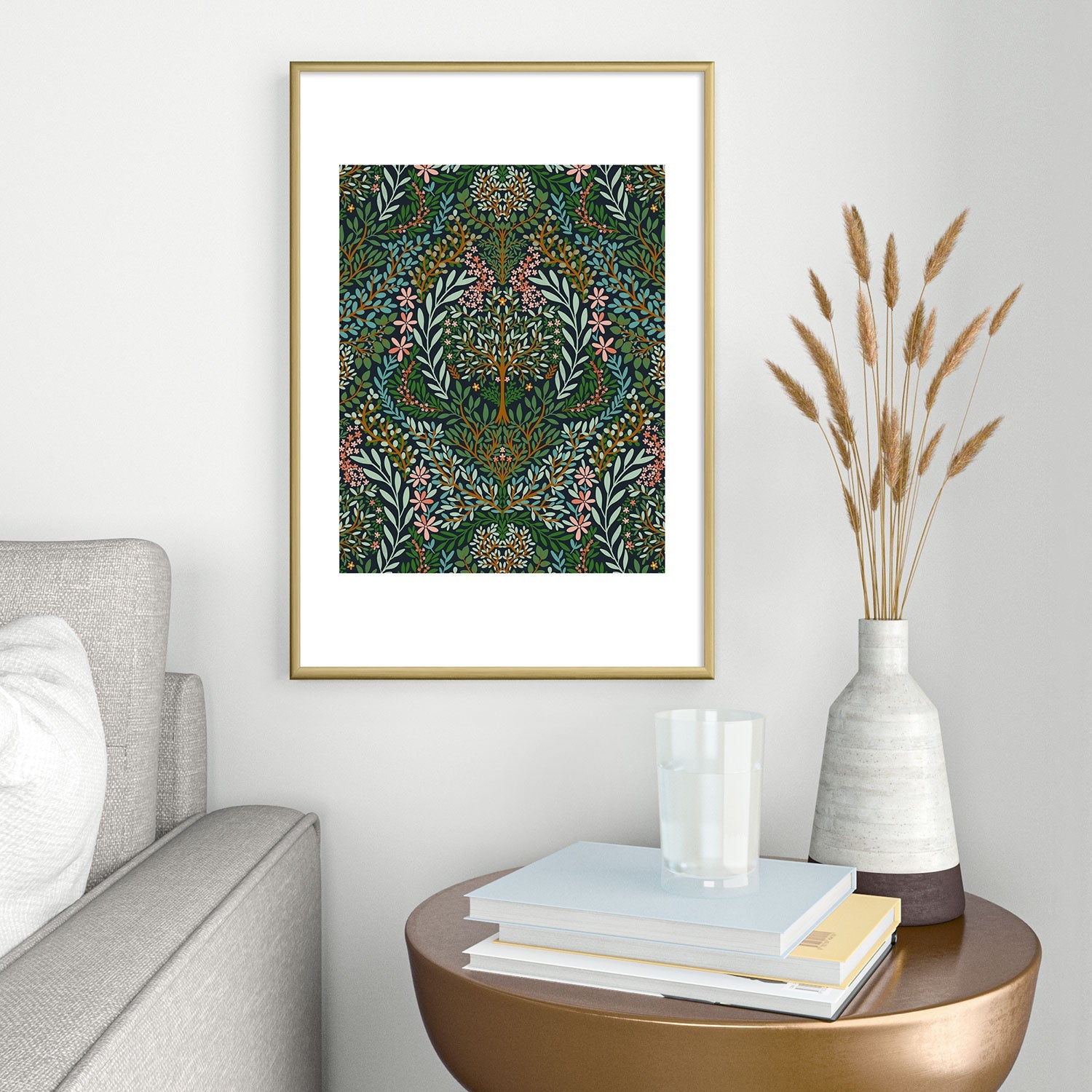 Marta Barragan Camarasa Enchanted Woodland Oasis Metal Framed Art Print