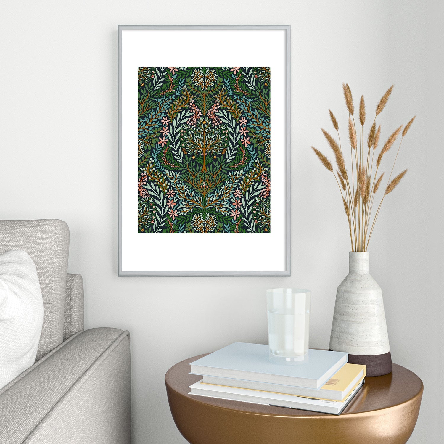 Marta Barragan Camarasa Enchanted Woodland Oasis Metal Framed Art Print
