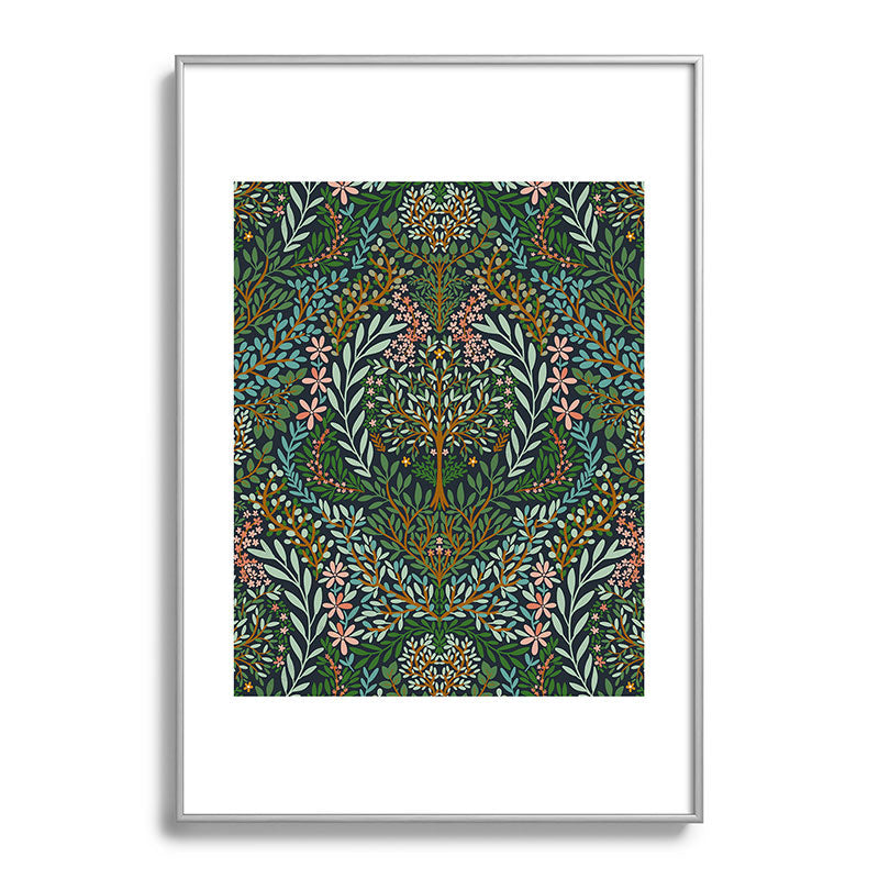 Marta Barragan Camarasa Enchanted Woodland Oasis Metal Framed Art Print