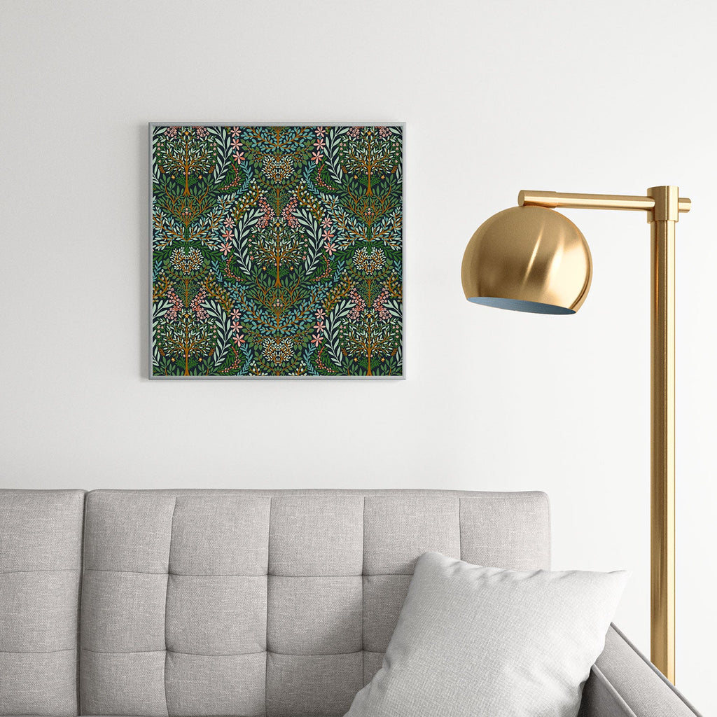 Marta Barragan Camarasa Enchanted Woodland Oasis Square Metal Framed Art Print