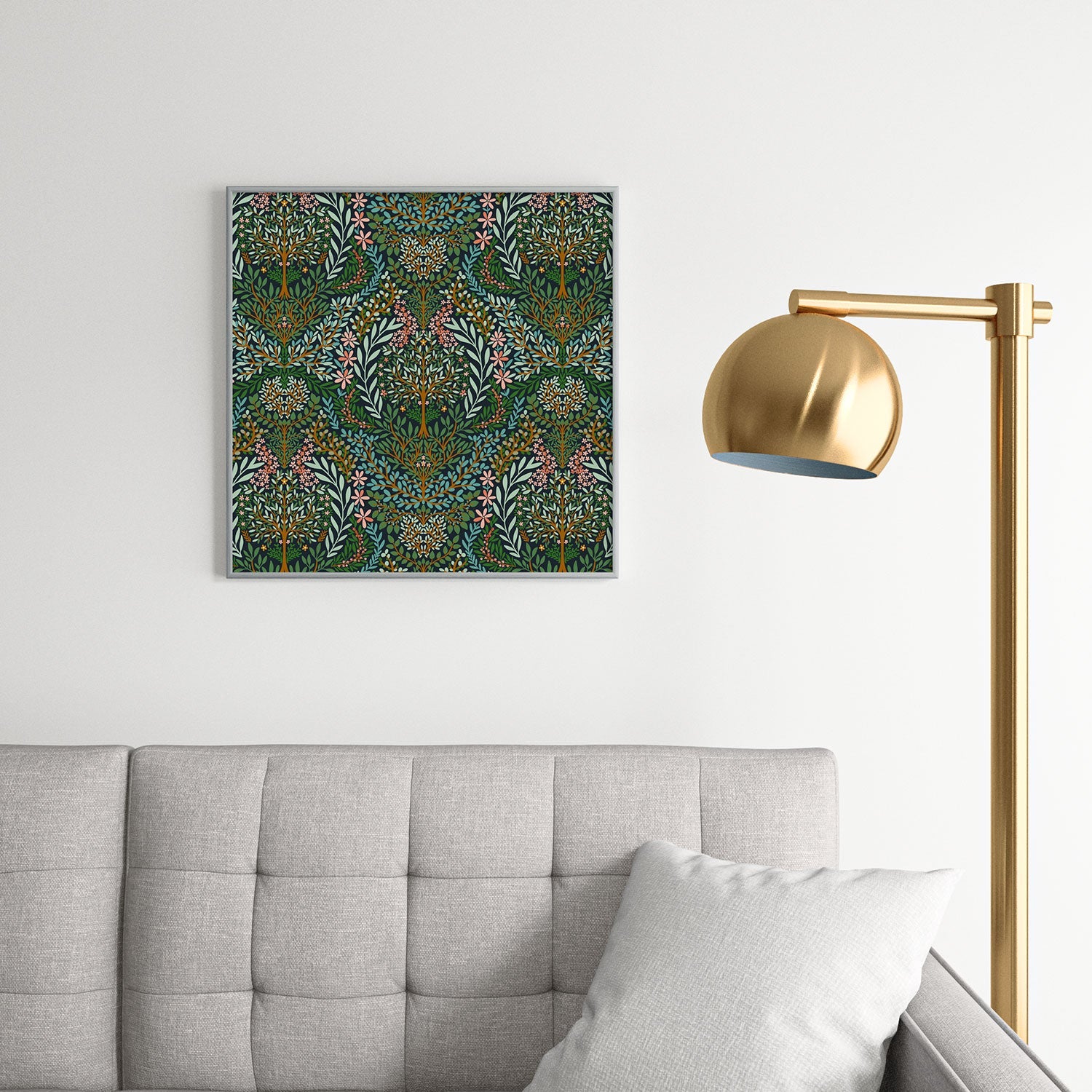 Marta Barragan Camarasa Enchanted Woodland Oasis Square Metal Framed Art Print