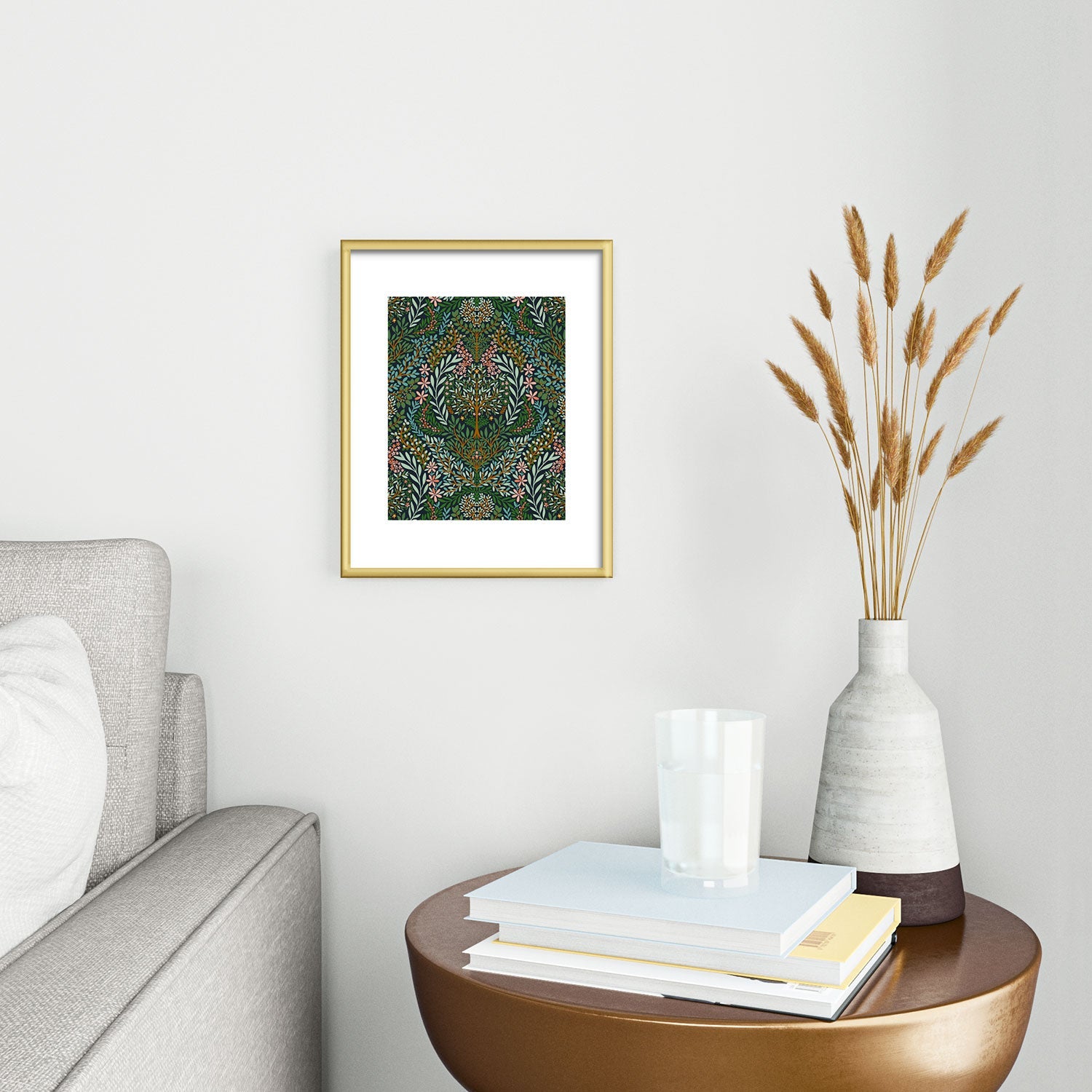 Marta Barragan Camarasa Enchanted Woodland Oasis Metal Framed Art Print
