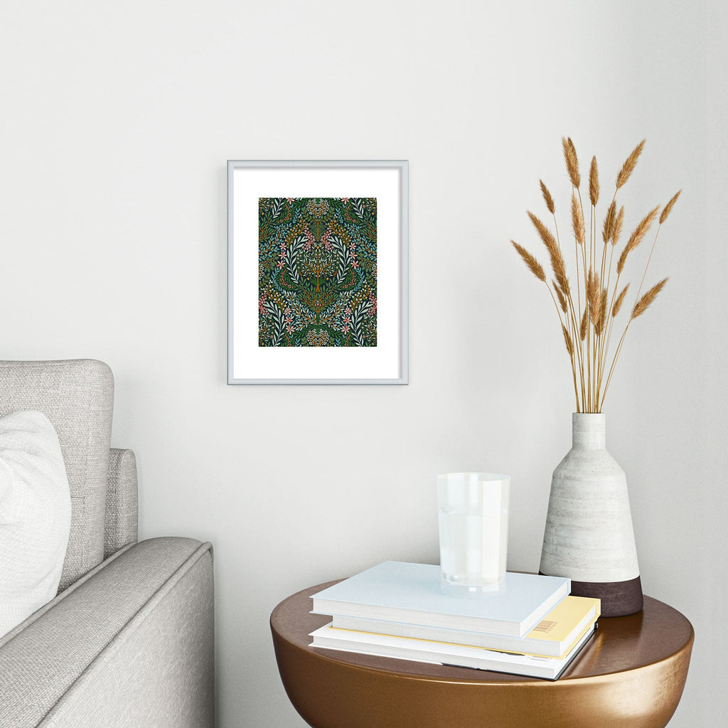 Marta Barragan Camarasa Enchanted Woodland Oasis Metal Framed Art Print