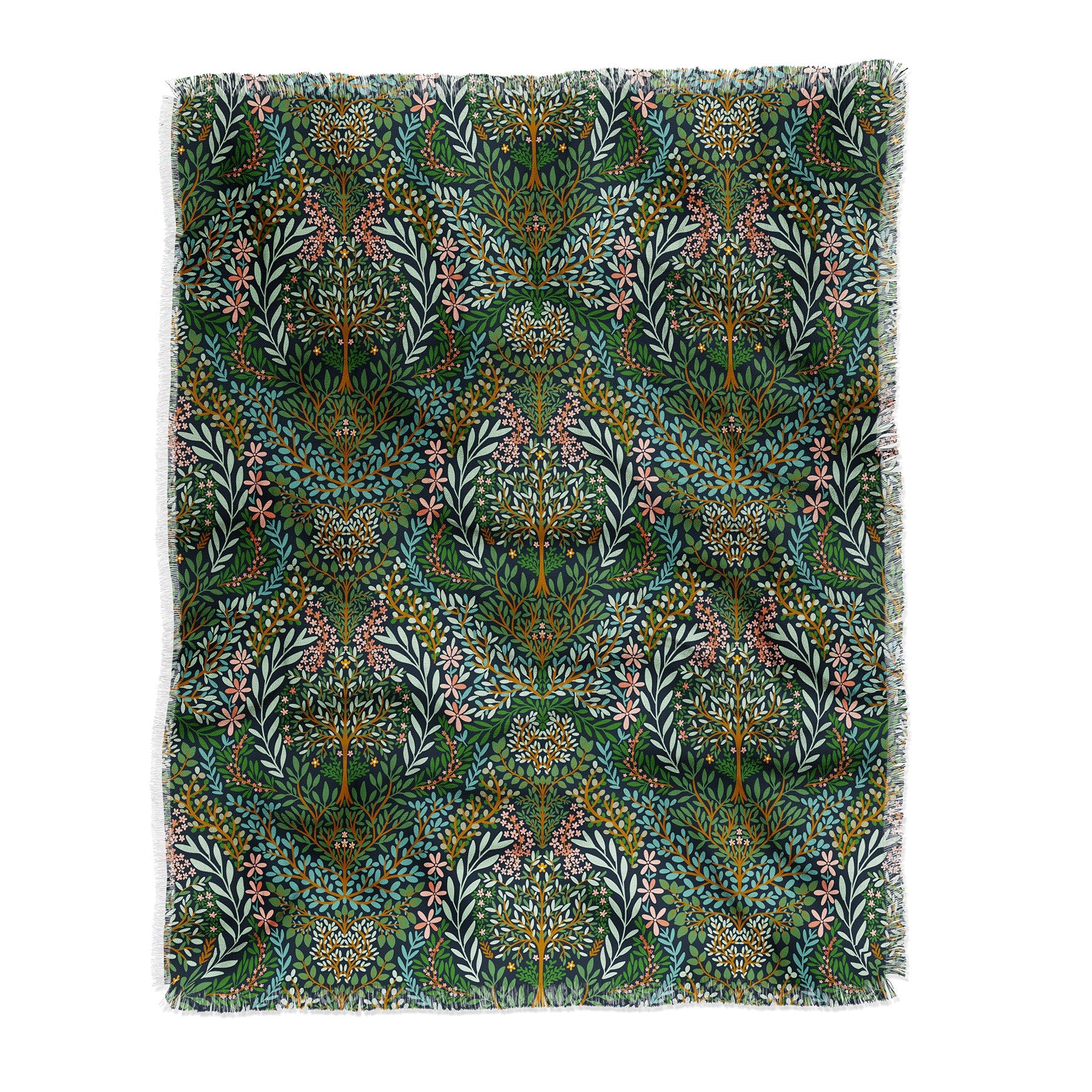 Marta Barragan Camarasa Enchanted Woodland Oasis Throw Blanket