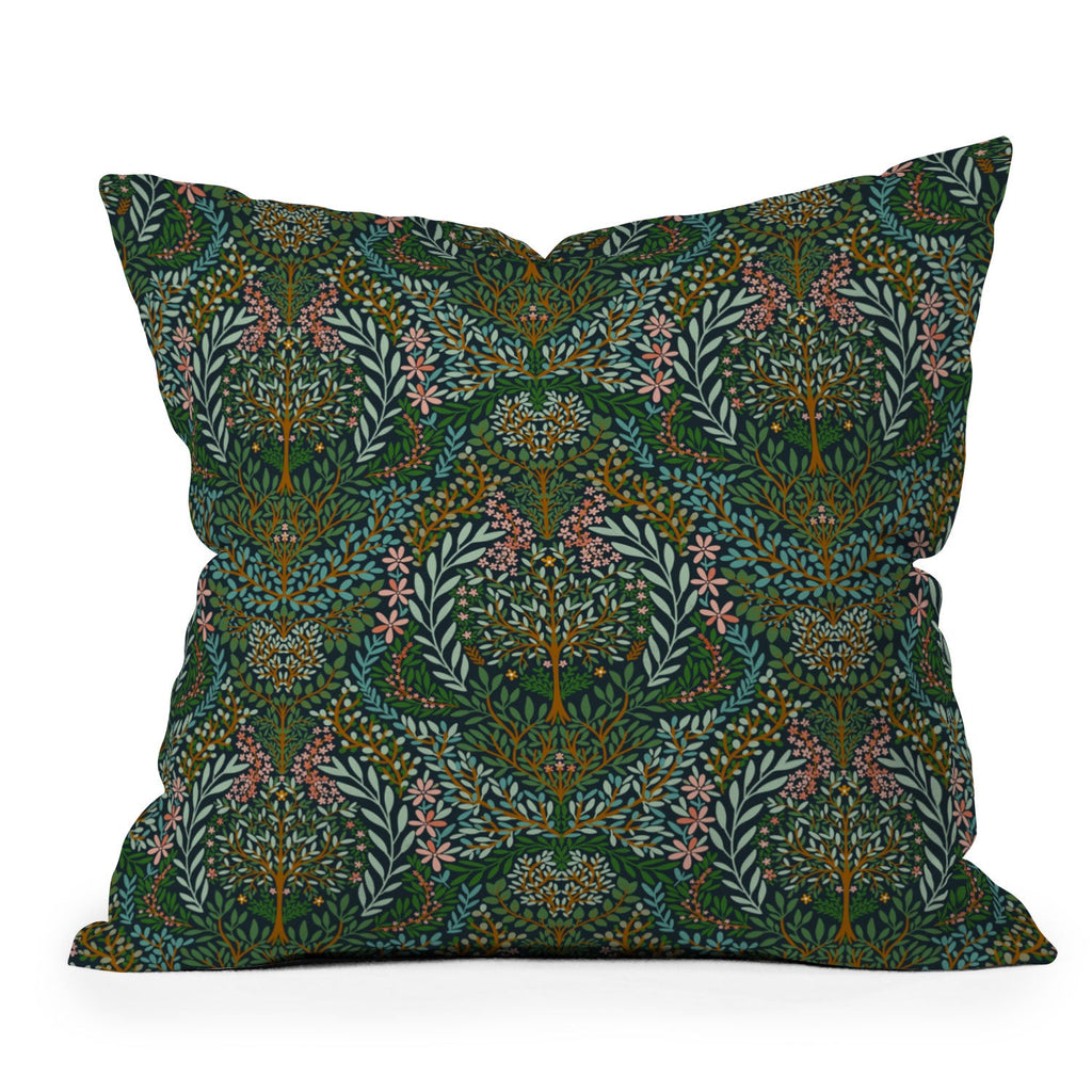 Marta Barragan Camarasa Enchanted Woodland Oasis Outdoor Throw Pillow