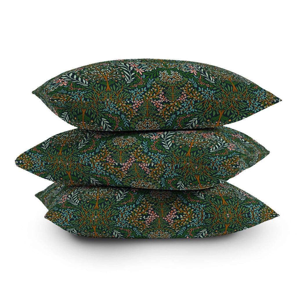 Marta Barragan Camarasa Enchanted Woodland Oasis Throw Pillow
