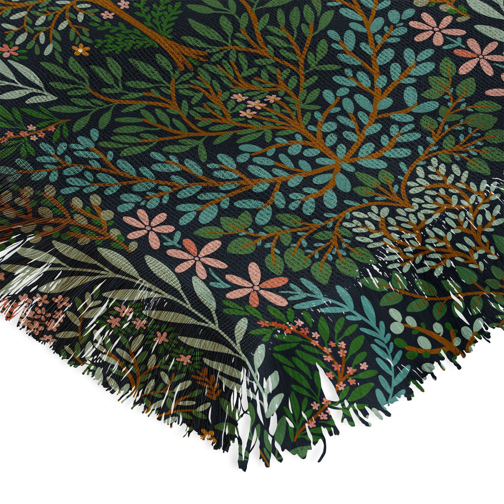 Marta Barragan Camarasa Enchanted Woodland Oasis Throw Blanket