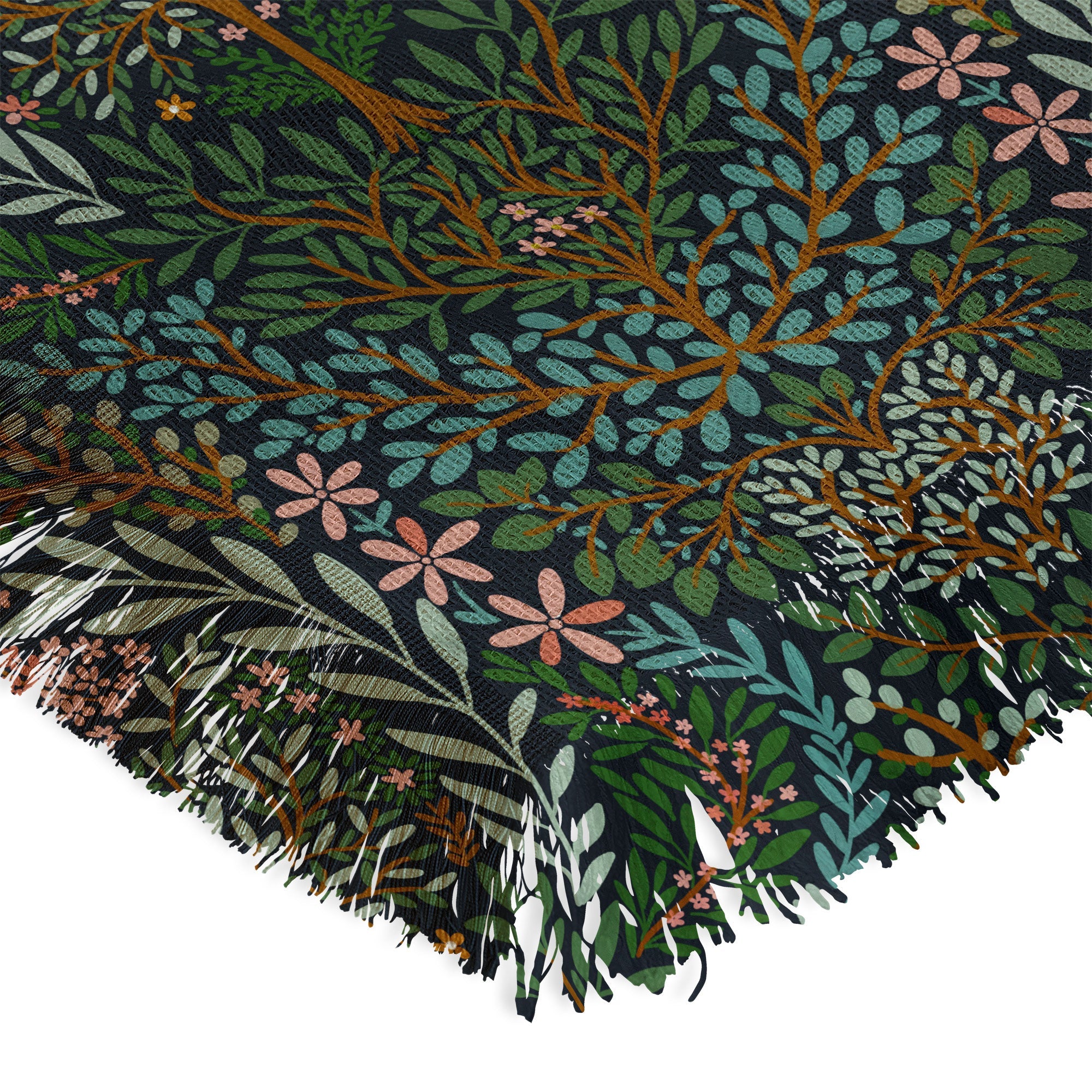 Marta Barragan Camarasa Enchanted Woodland Oasis Throw Blanket