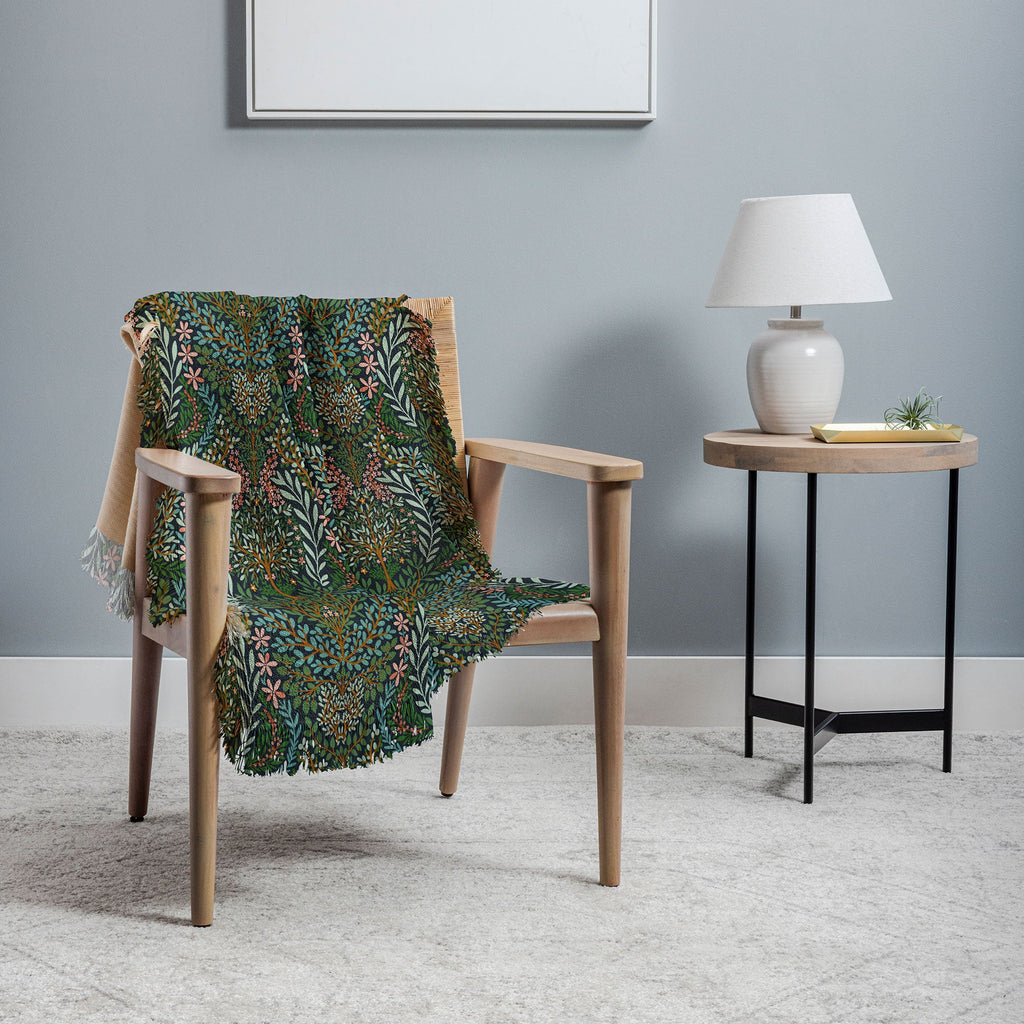 Marta Barragan Camarasa Enchanted Woodland Oasis Throw Blanket