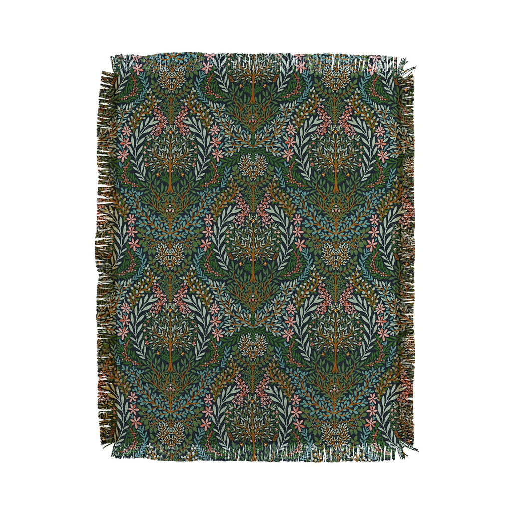 Marta Barragan Camarasa Enchanted Woodland Oasis Throw Blanket