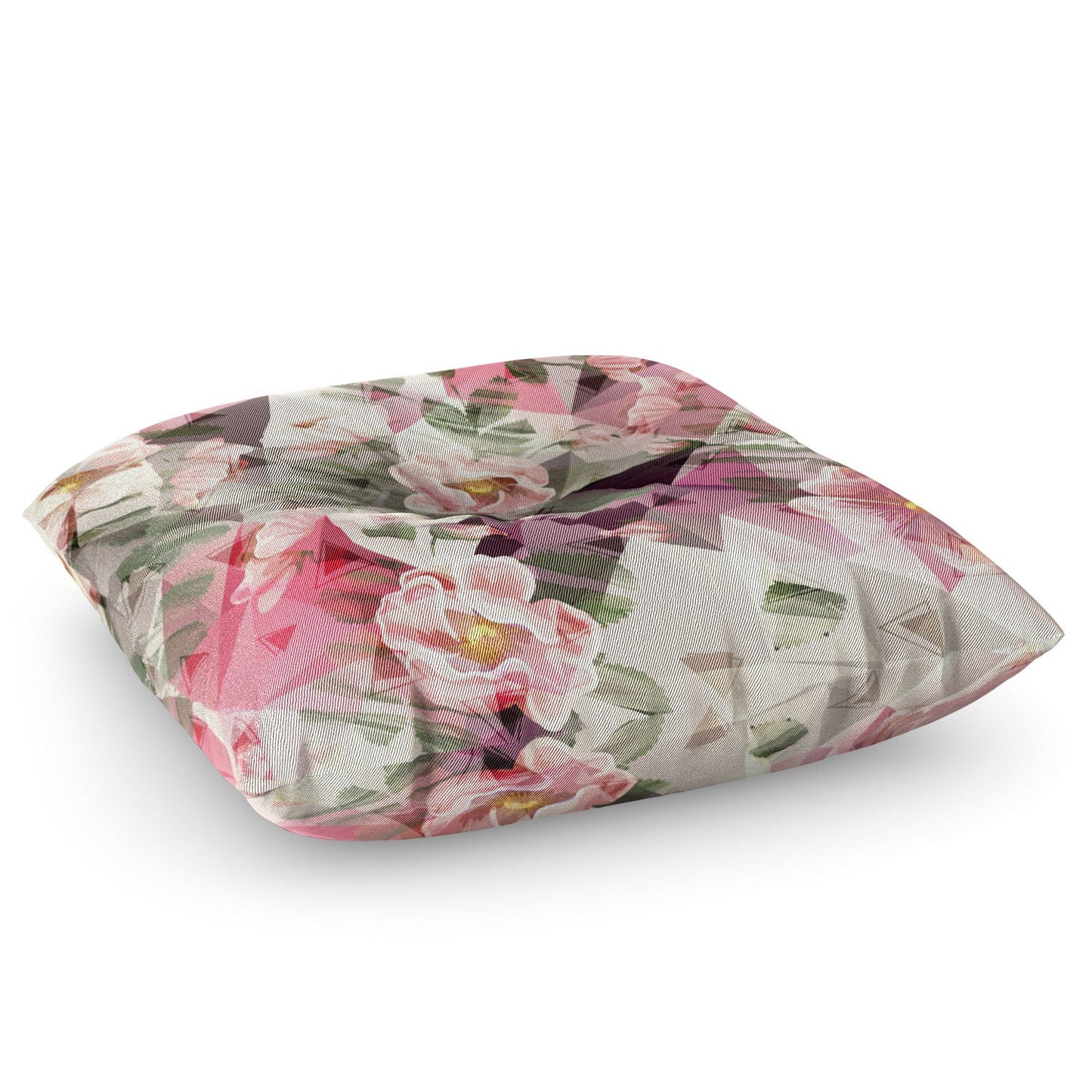 Marta Barragan Camarasa Geometric shapes and flowers Floor Pillow Square