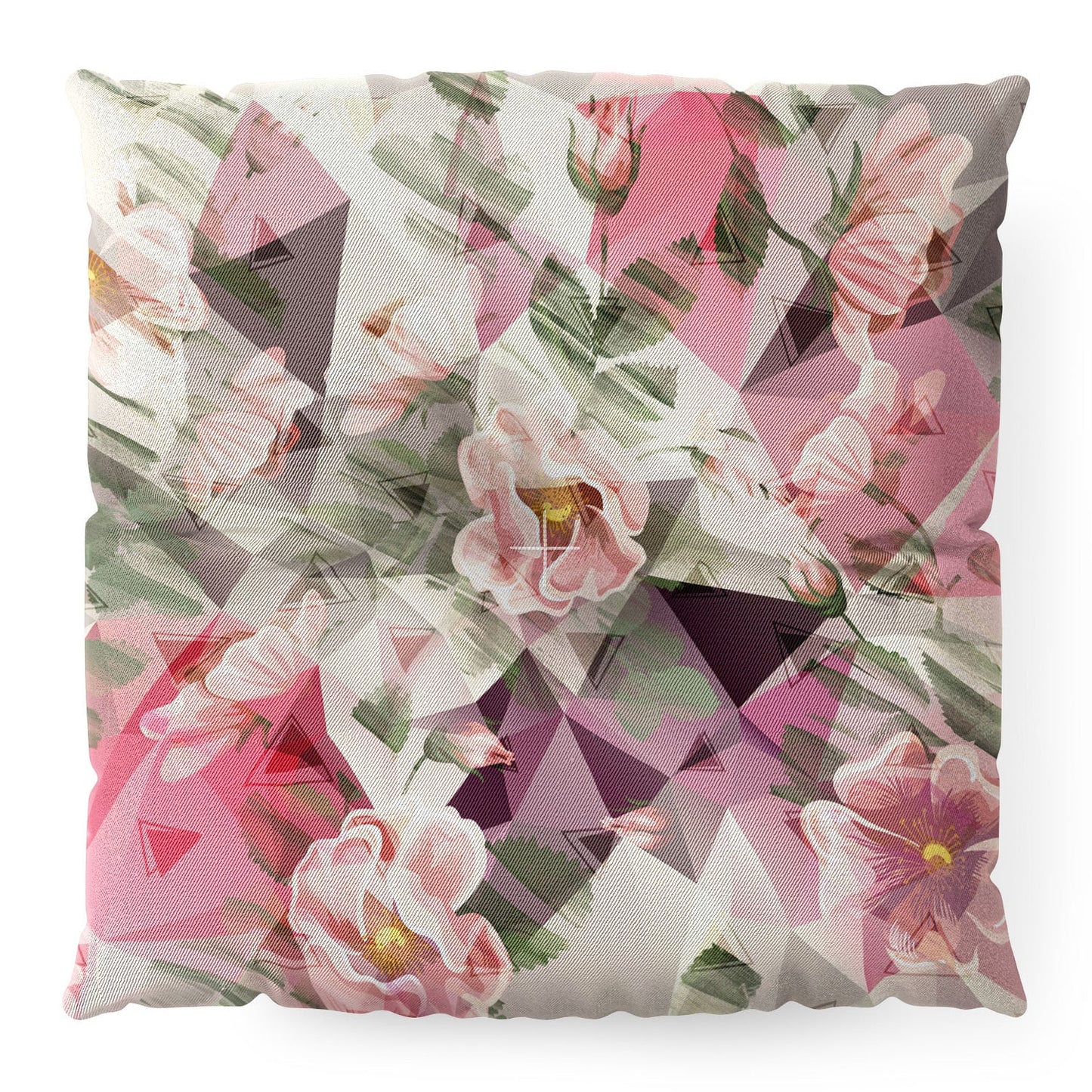 Marta Barragan Camarasa Geometric shapes and flowers Floor Pillow Square