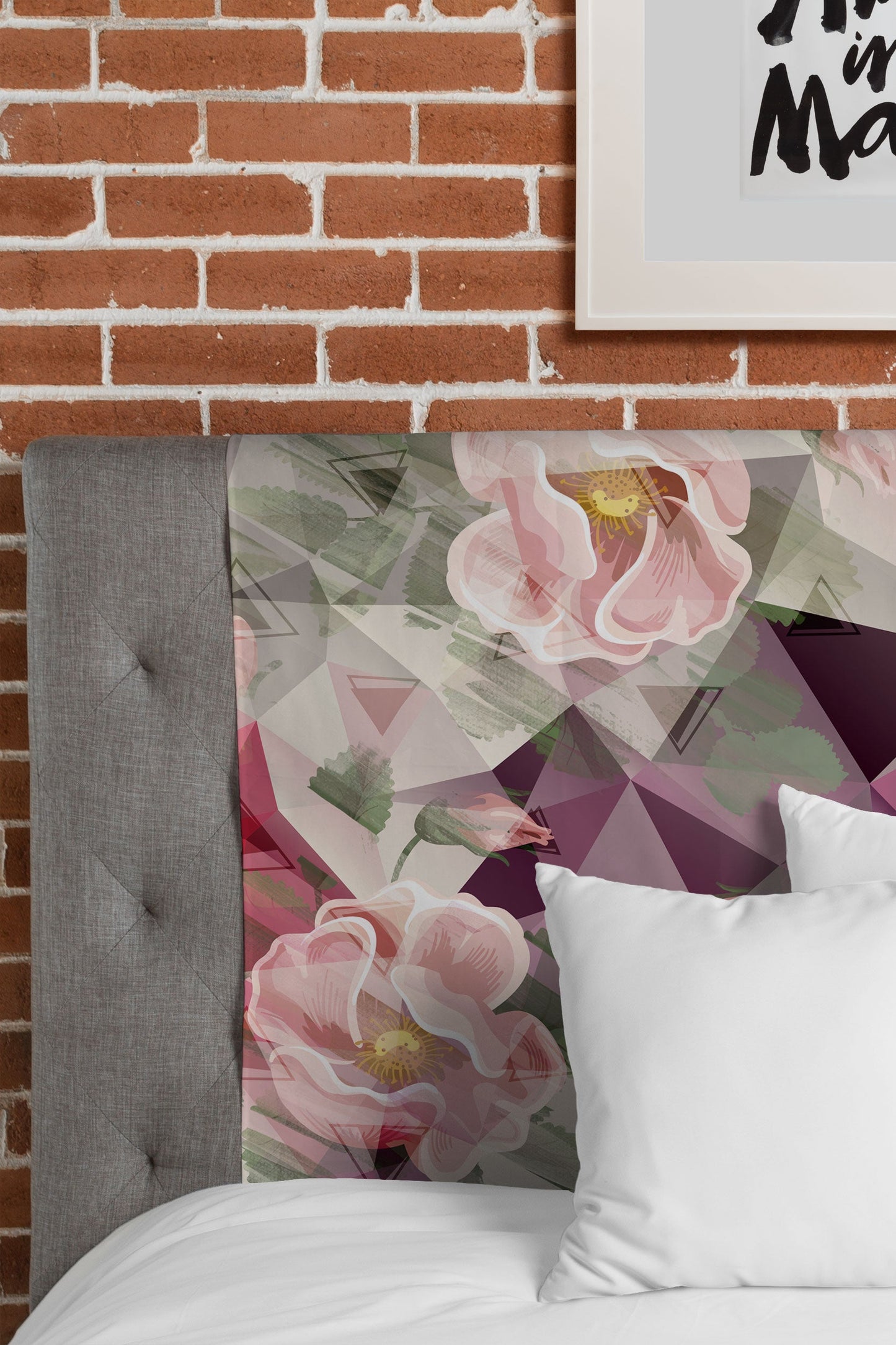 Marta Barragan Camarasa Geometric shapes and flowers Tapestry