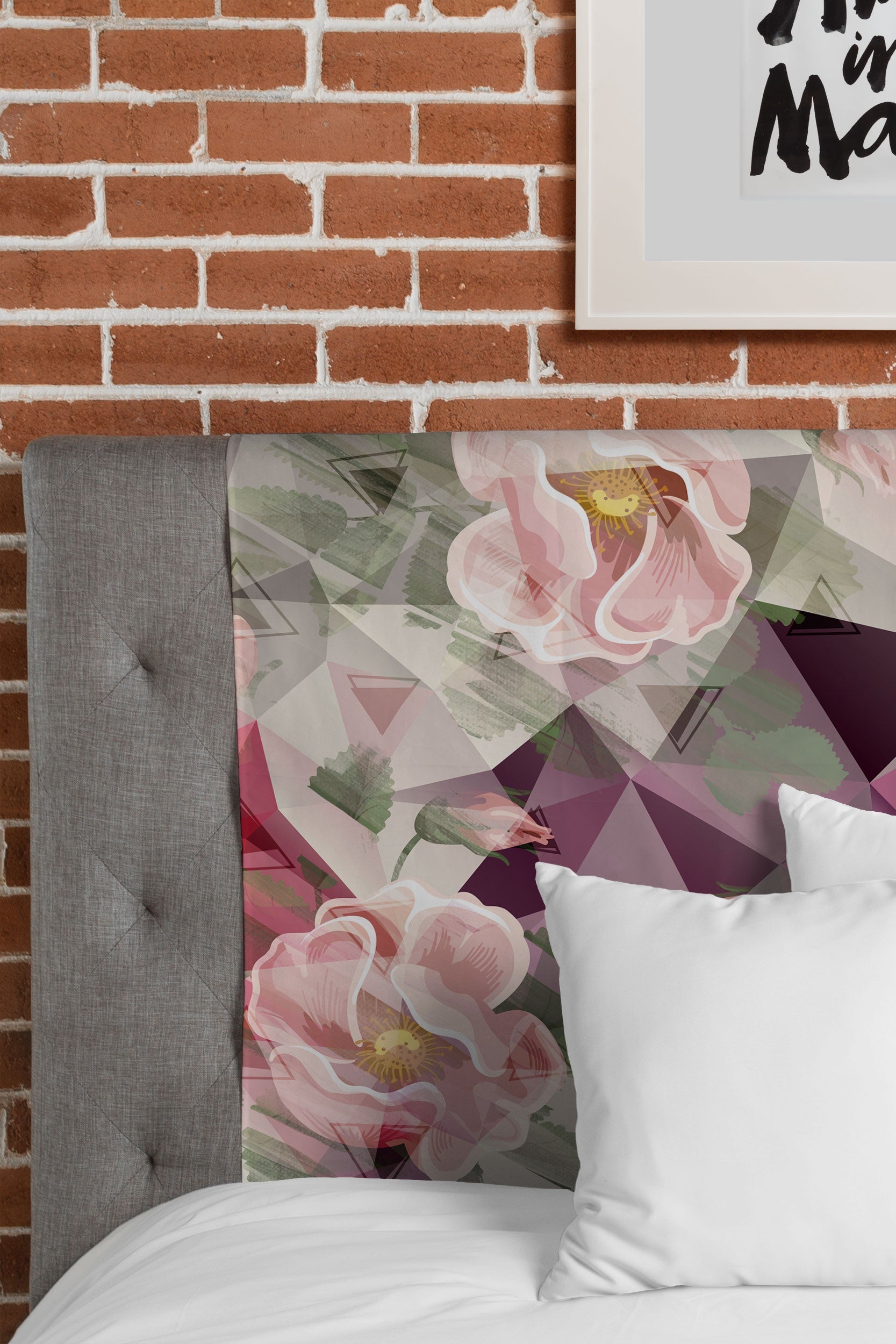 Marta Barragan Camarasa Geometric shapes and flowers Tapestry