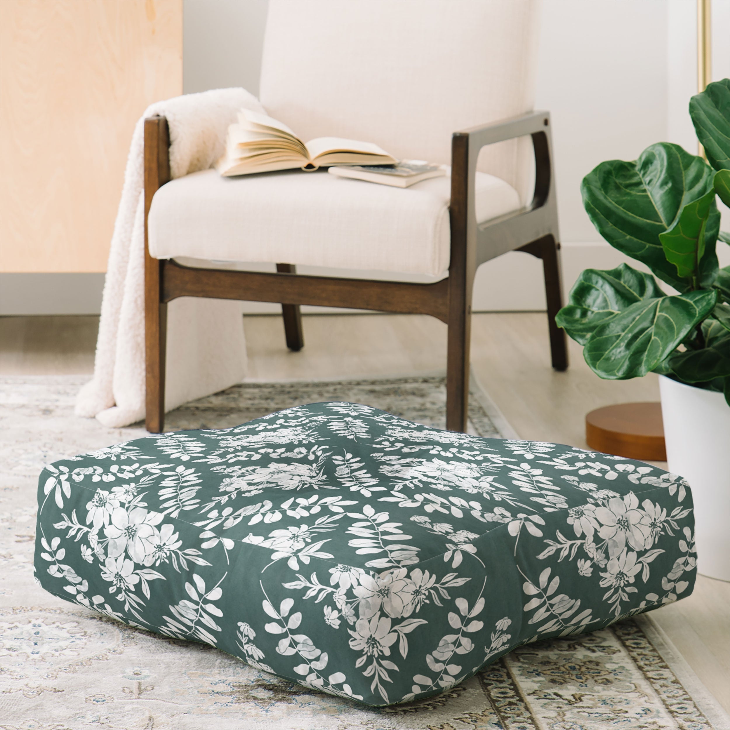Marta Barragan Camarasa Greenery Delight Floor Pillow Square