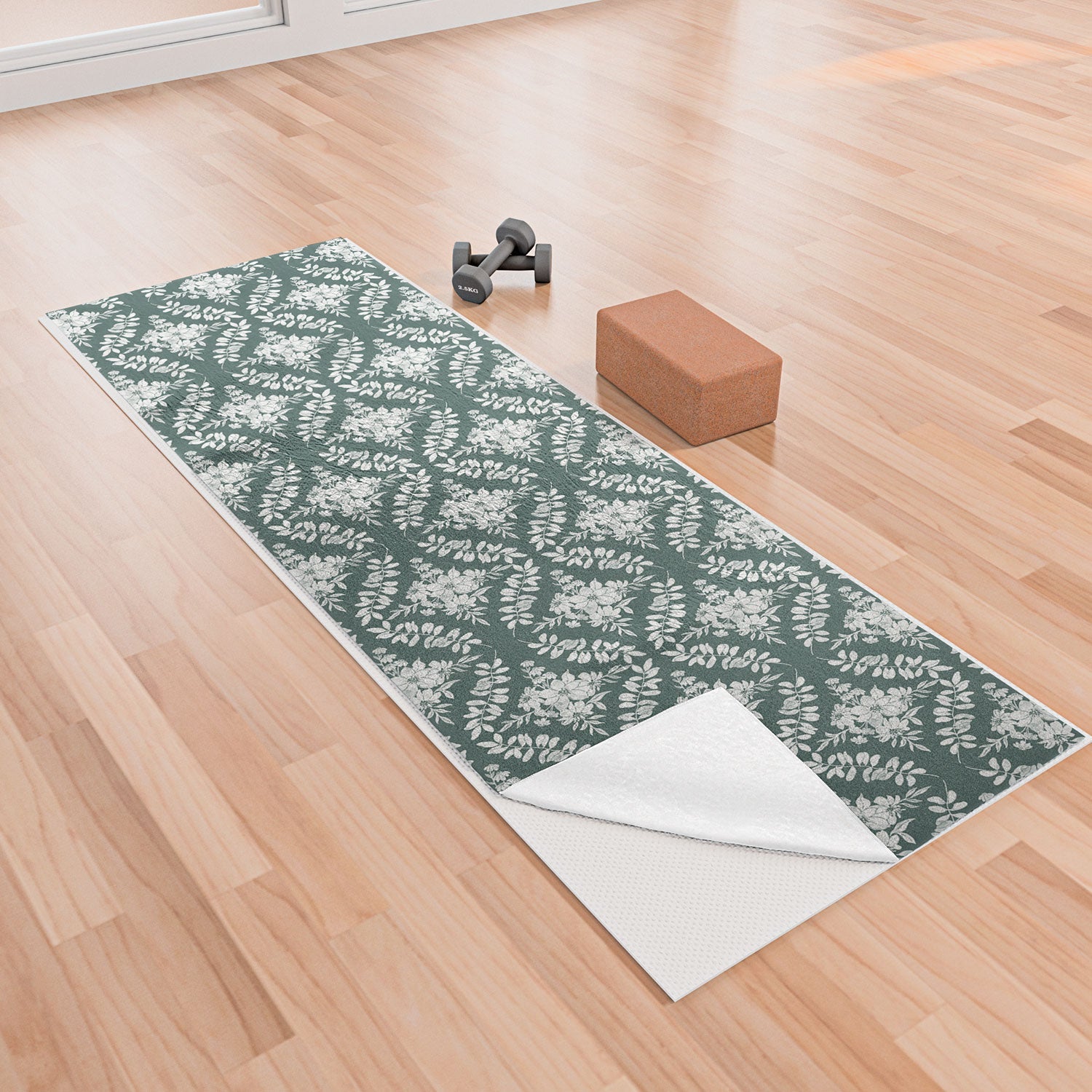Marta Barragan Camarasa Greenery Delight Yoga Towel
