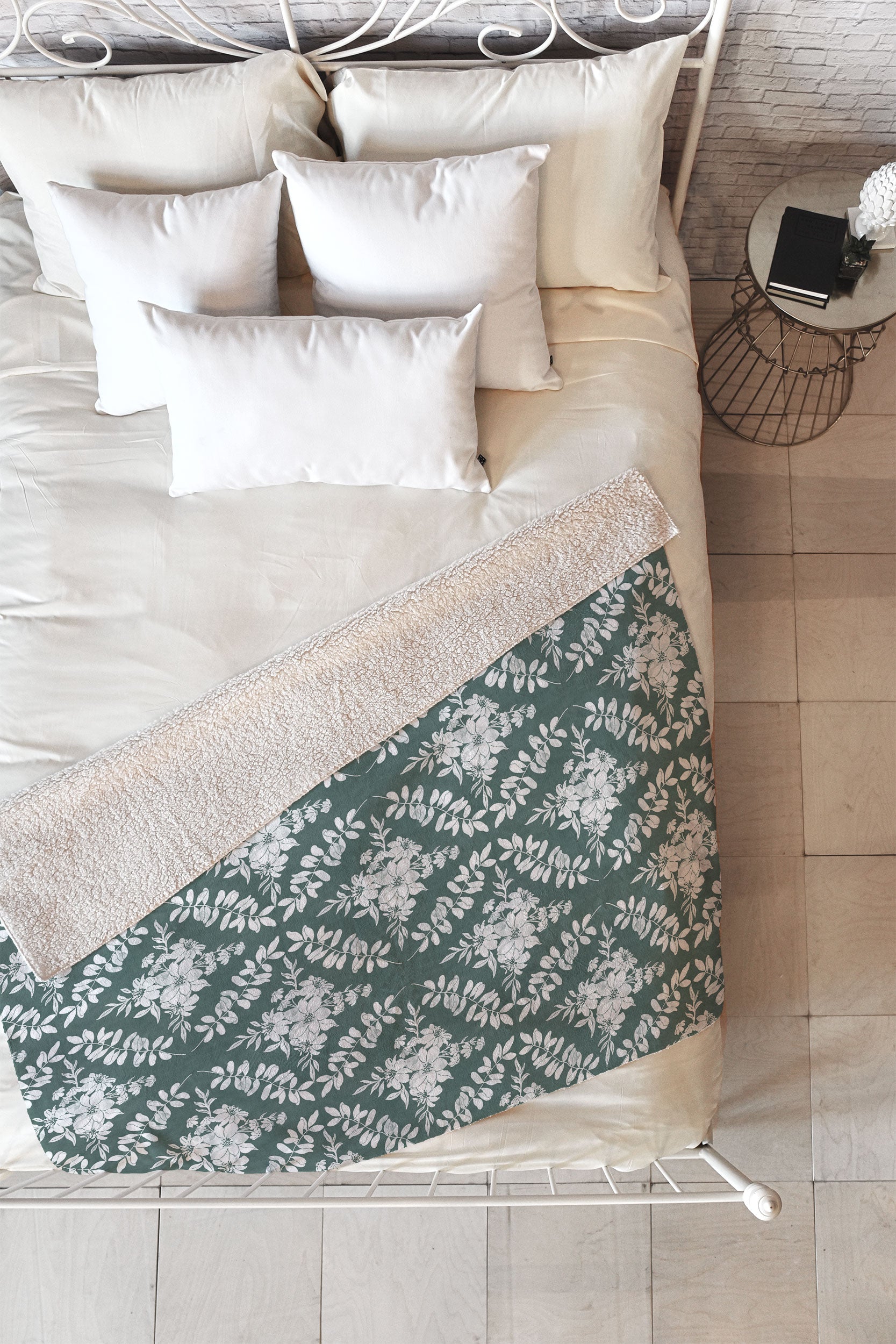 Marta Barragan Camarasa Greenery Delight Fleece Throw Blanket