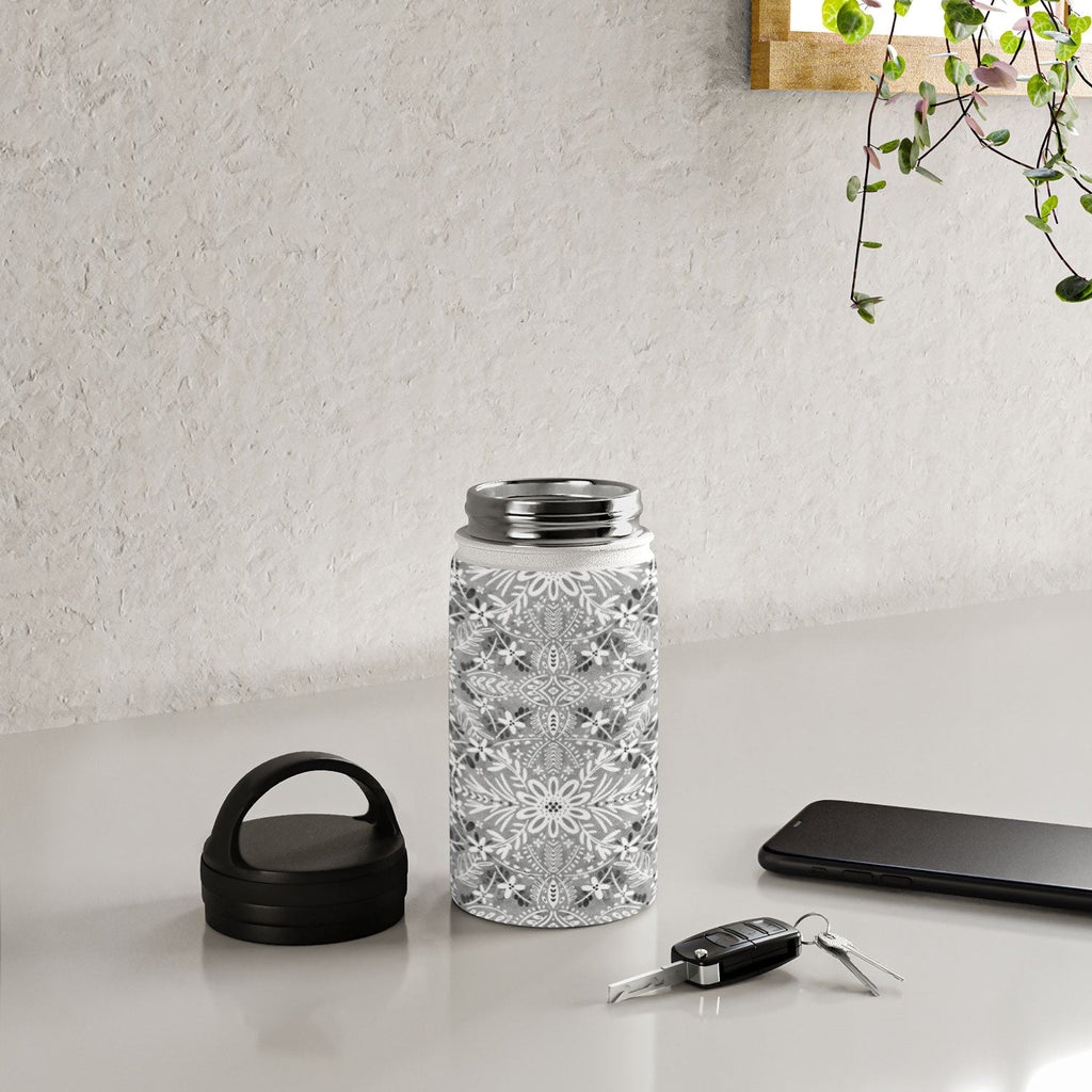 Marta Barragan Camarasa Intricate Floral Symmetry Water Bottle